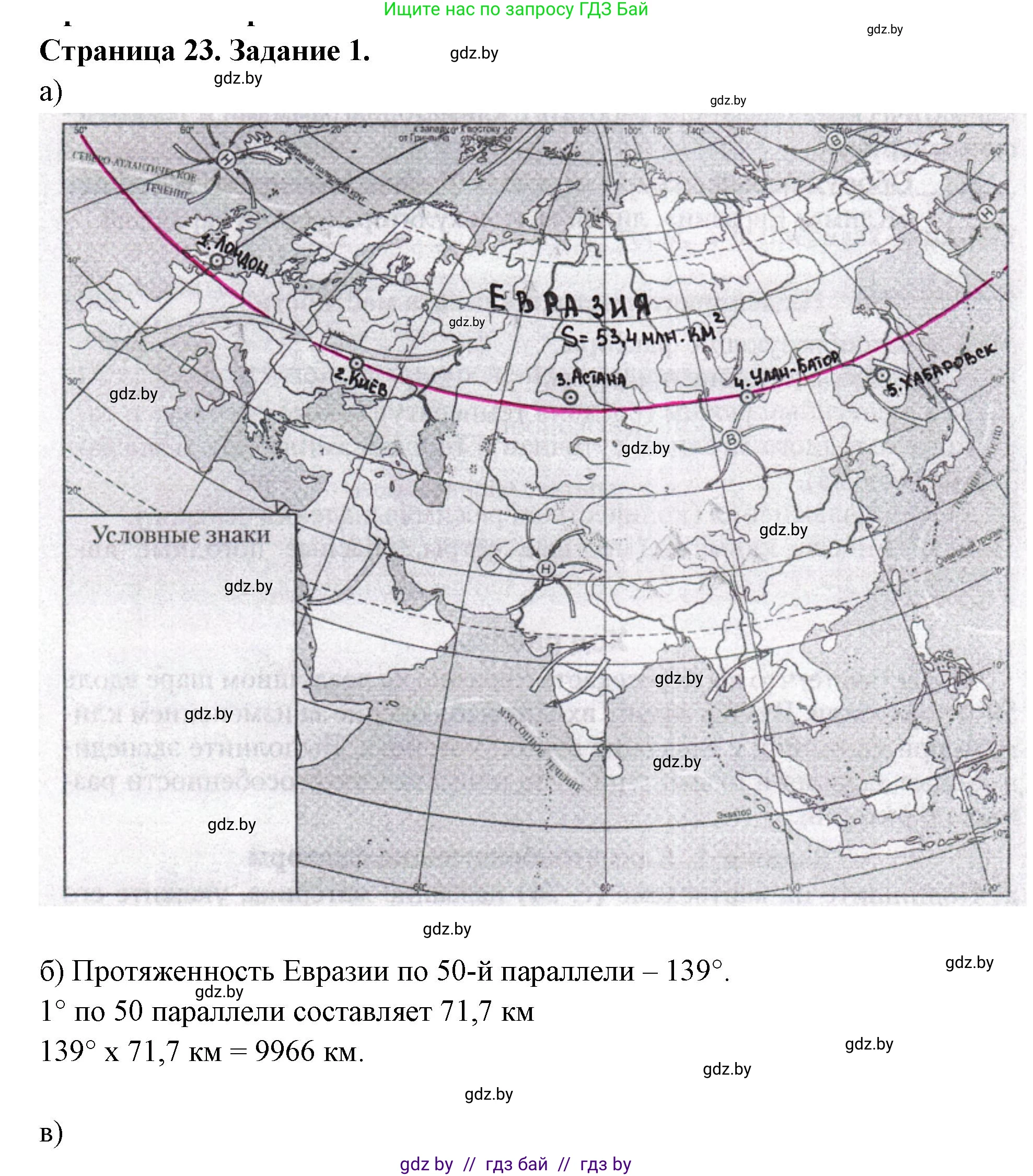 География, 7 класс рабочая тетрадь, авторы: Кольмакова Елена Генадьевна, Сарычева Ольга Владимировна, издательство Аверсэв, Минск, 2024, голубого цвета, страница 23, номер 1, Решение