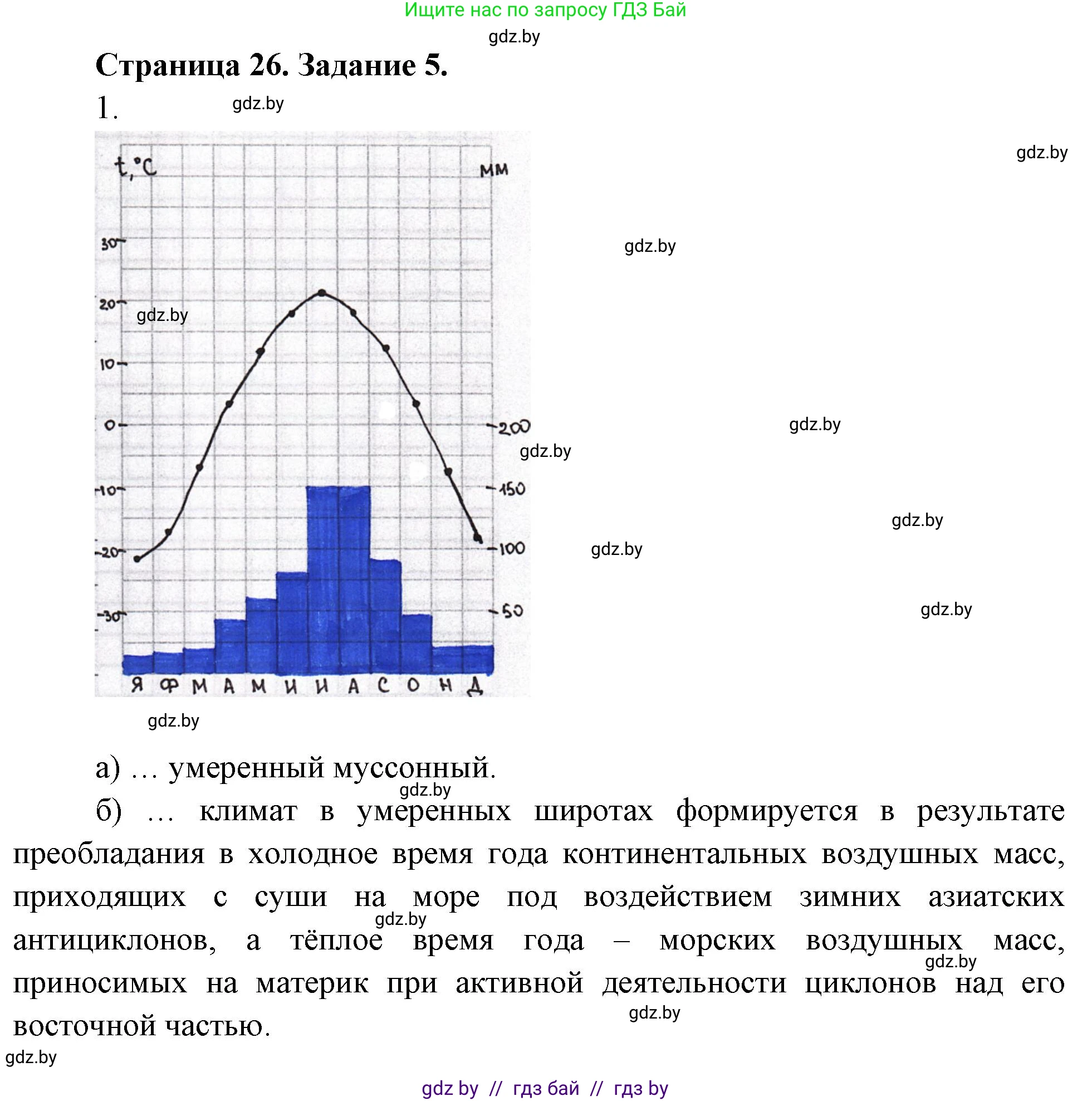 География, 7 класс рабочая тетрадь, авторы: Кольмакова Елена Генадьевна, Сарычева Ольга Владимировна, издательство Аверсэв, Минск, 2024, голубого цвета, страница 26, номер 5, Решение