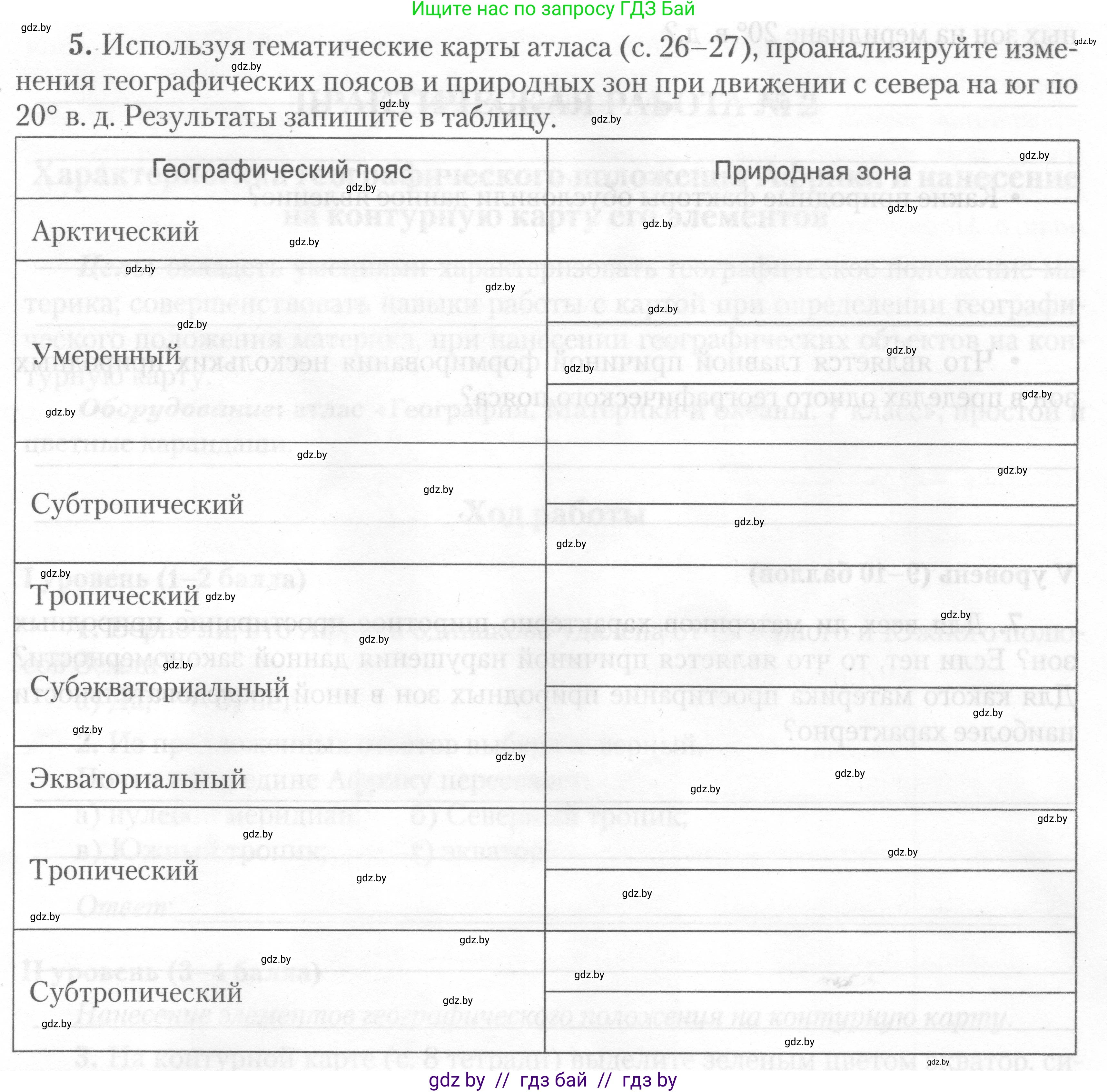 География, 7 класс тетрадь для практических и самостоятельных работ, авторы: Метельский Юрий Михайлович, Чайковская Людмила Ивановна, издательство Сэр-Вит, Минск, 2023, бирюзового цвета, страница 5, номер 5, Условие