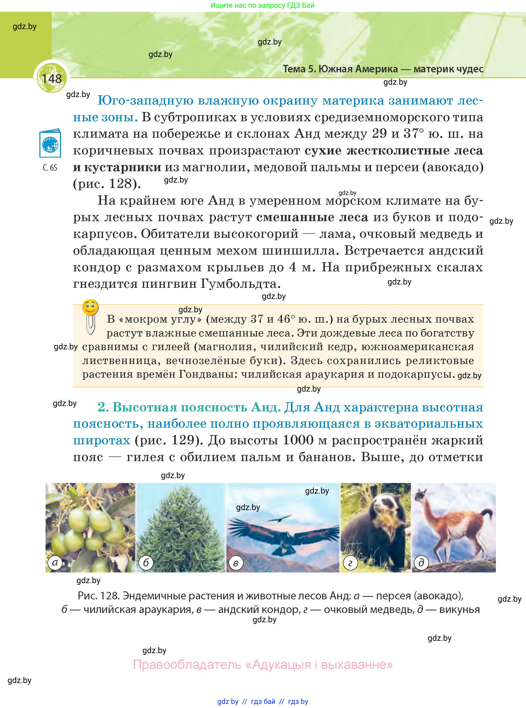 География, 7 класс Учебник, авторы: Кольмакова Елена Генадьевна, Лопух Пётр Степанович, Сарычева Ольга Владимировна, издательство Адукацыя i выхаванне, Минск, 2023, страница 148