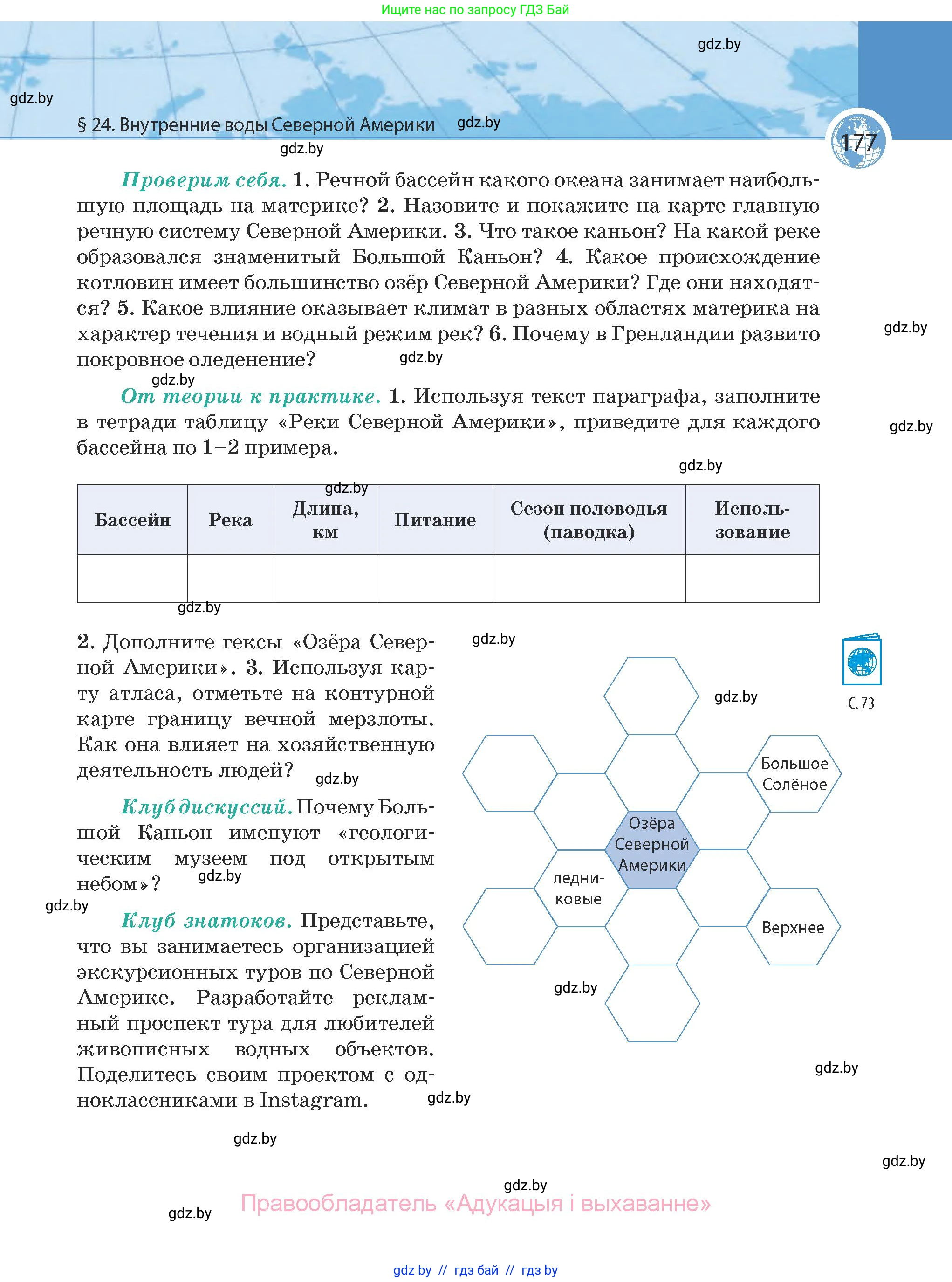 География, 7 класс Учебник, авторы: Кольмакова Елена Генадьевна, Лопух Пётр Степанович, Сарычева Ольга Владимировна, издательство Адукацыя i выхаванне, Минск, 2023, страница 177