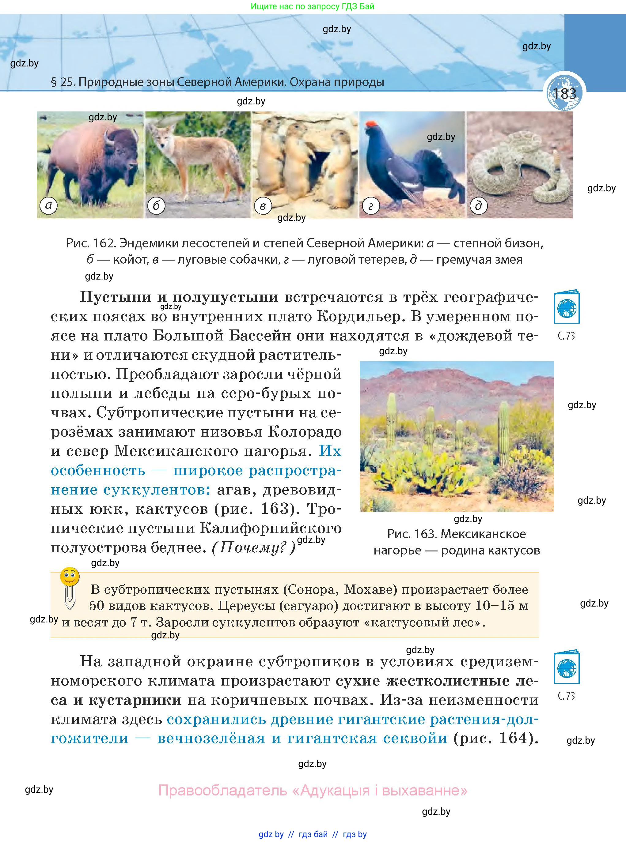 География, 7 класс Учебник, авторы: Кольмакова Елена Генадьевна, Лопух Пётр Степанович, Сарычева Ольга Владимировна, издательство Адукацыя i выхаванне, Минск, 2023, страница 183
