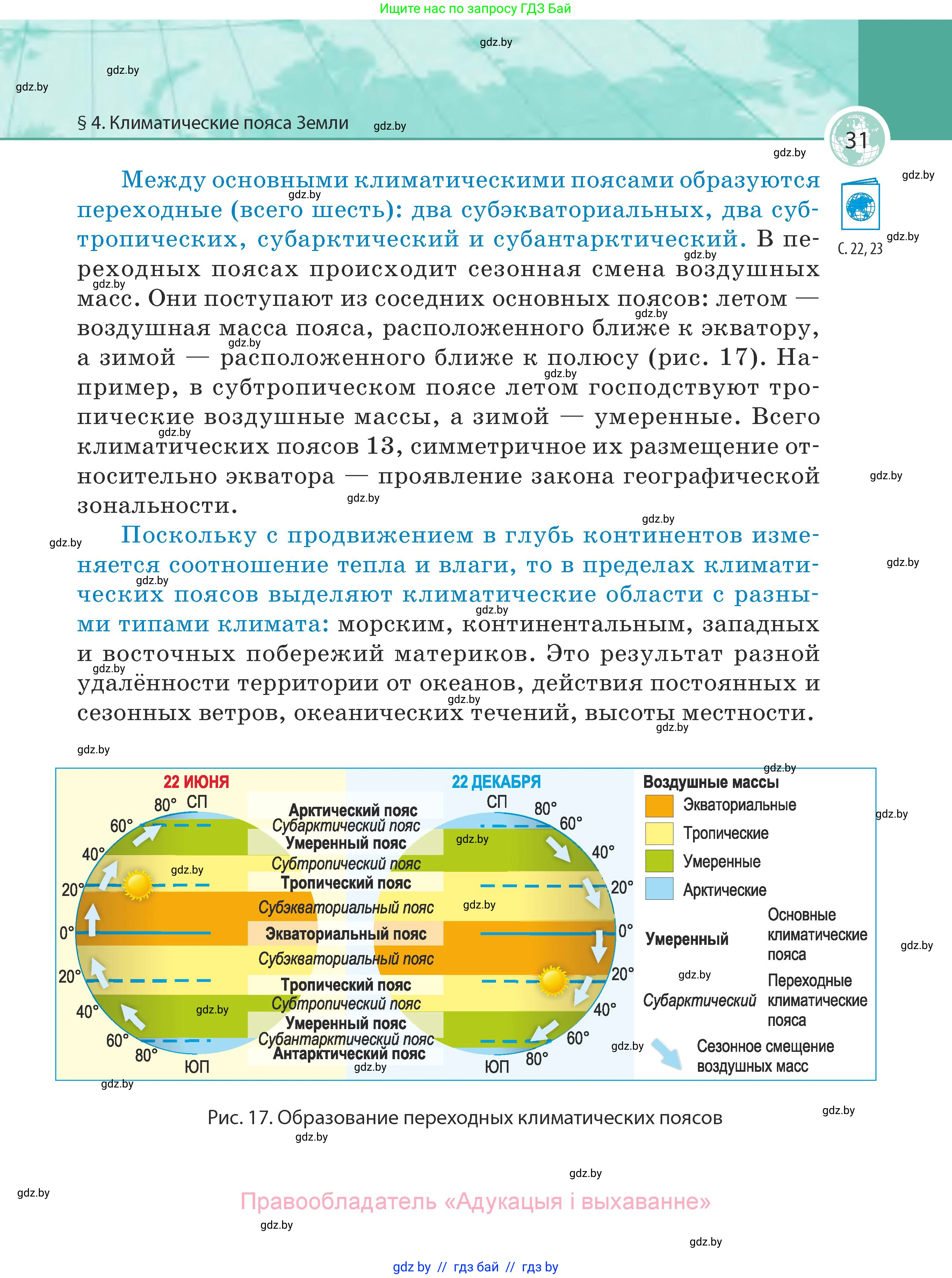 География, 7 класс Учебник, авторы: Кольмакова Елена Генадьевна, Лопух Пётр Степанович, Сарычева Ольга Владимировна, издательство Адукацыя i выхаванне, Минск, 2023, страница 31