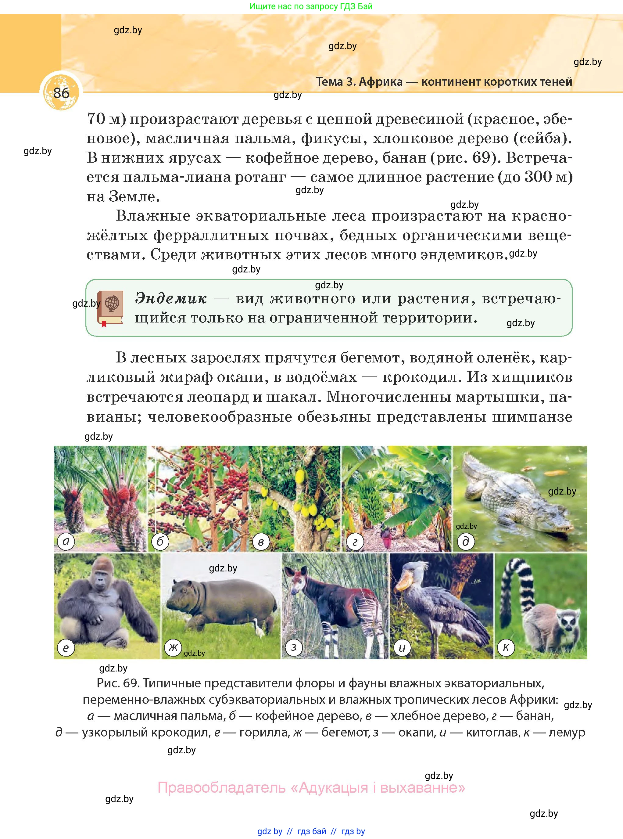 География, 7 класс Учебник, авторы: Кольмакова Елена Генадьевна, Лопух Пётр Степанович, Сарычева Ольга Владимировна, издательство Адукацыя i выхаванне, Минск, 2023, страница 86