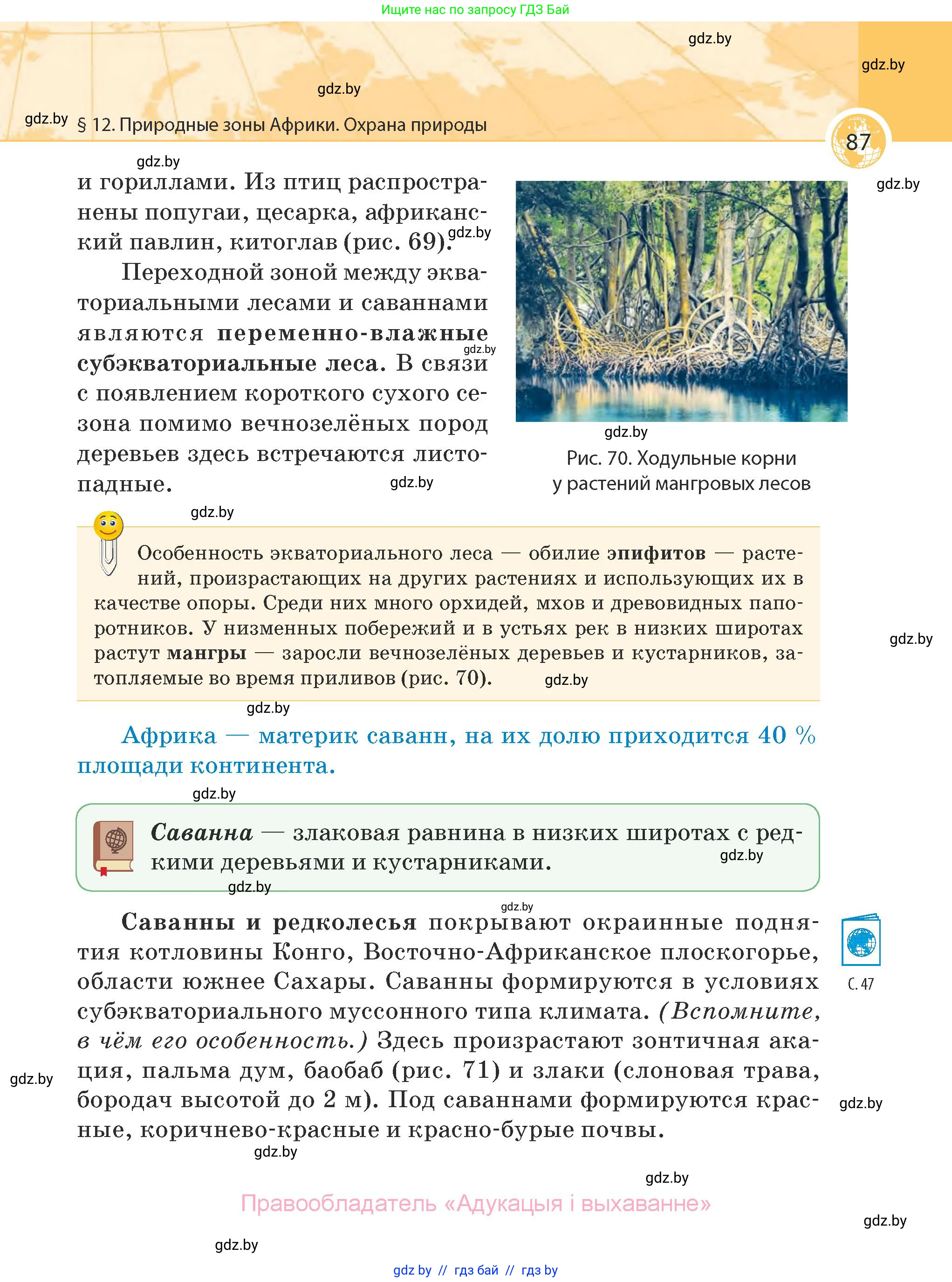 География, 7 класс Учебник, авторы: Кольмакова Елена Генадьевна, Лопух Пётр Степанович, Сарычева Ольга Владимировна, издательство Адукацыя i выхаванне, Минск, 2023, страница 87