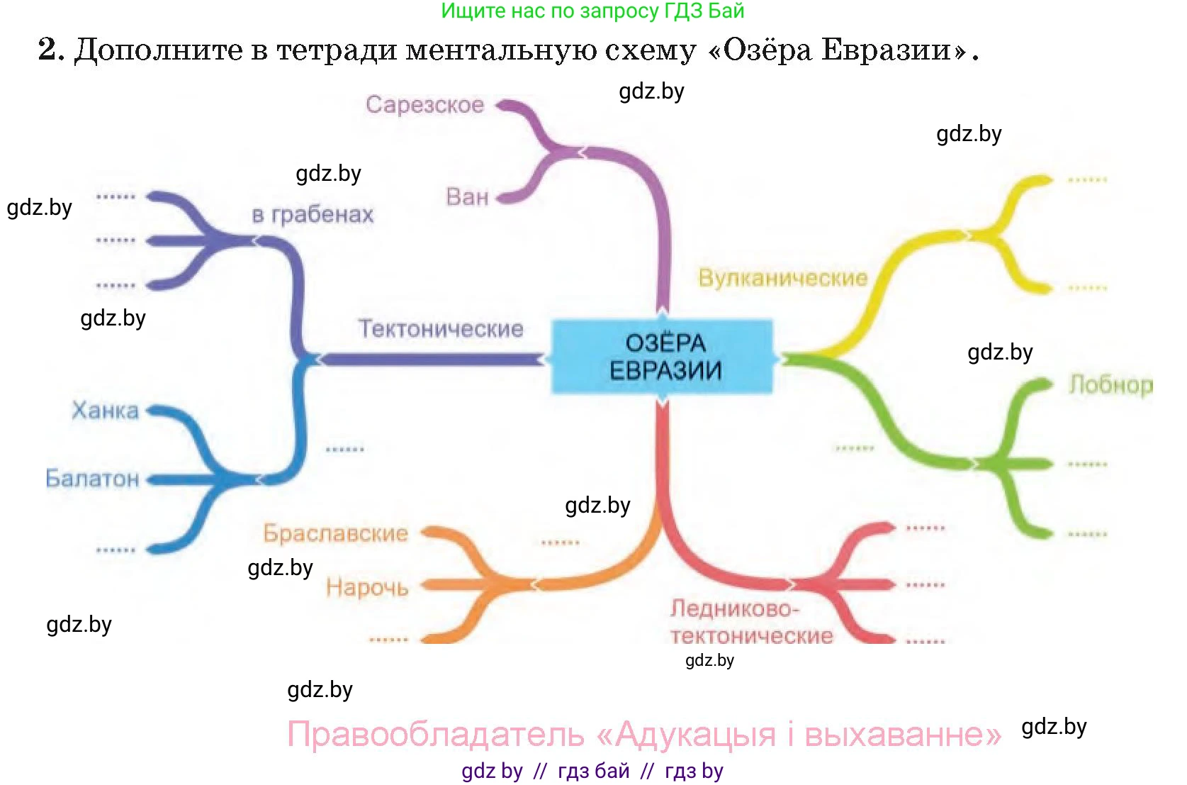 География, 7 класс Учебник, авторы: Кольмакова Елена Генадьевна, Лопух Пётр Степанович, Сарычева Ольга Владимировна, издательство Адукацыя i выхаванне, Минск, 2023, страница 215, номер 2, Условие