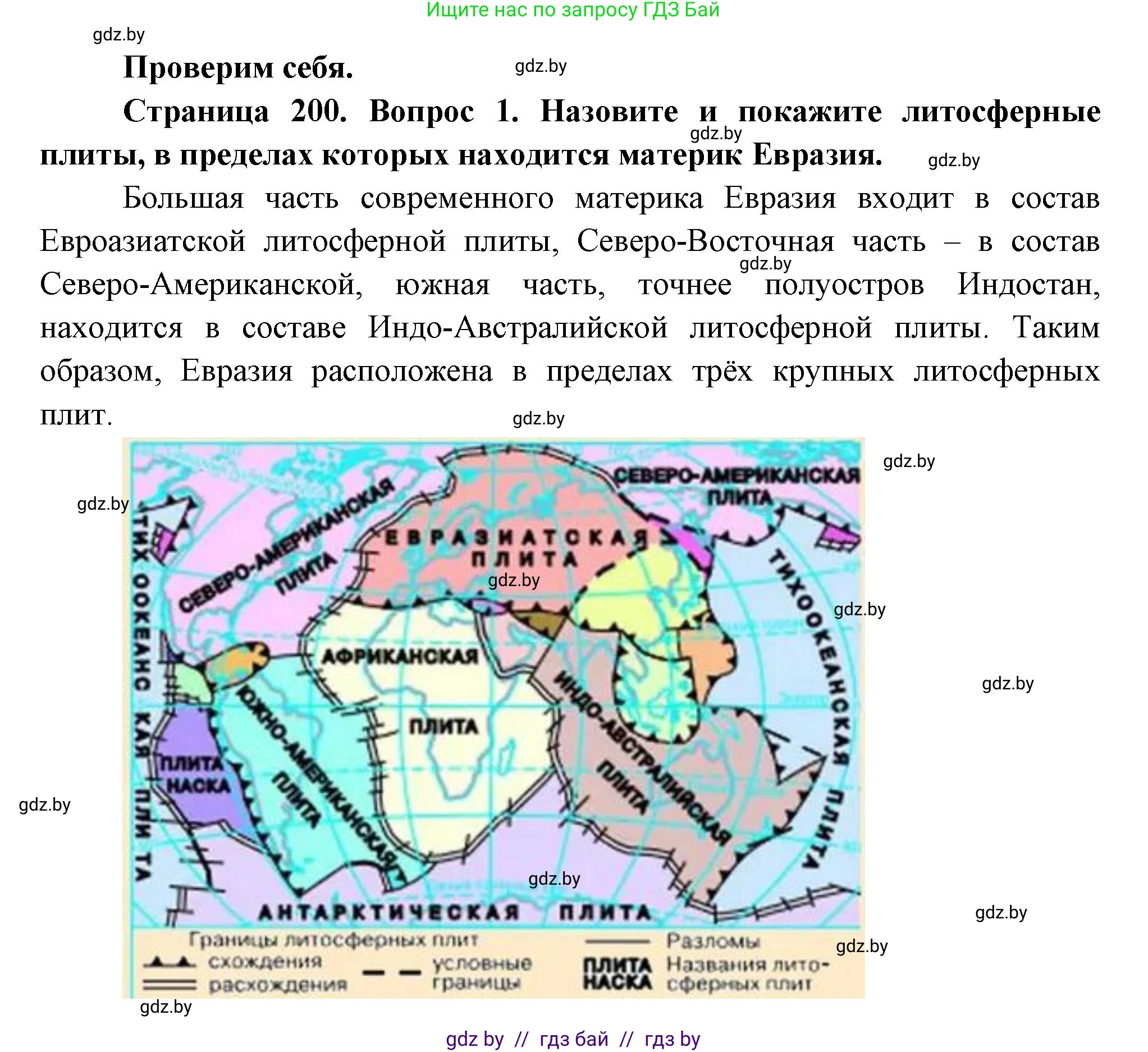 География, 7 класс Учебник, авторы: Кольмакова Елена Генадьевна, Лопух Пётр Степанович, Сарычева Ольга Владимировна, издательство Адукацыя i выхаванне, Минск, 2023, страница 200, номер 1, Решение