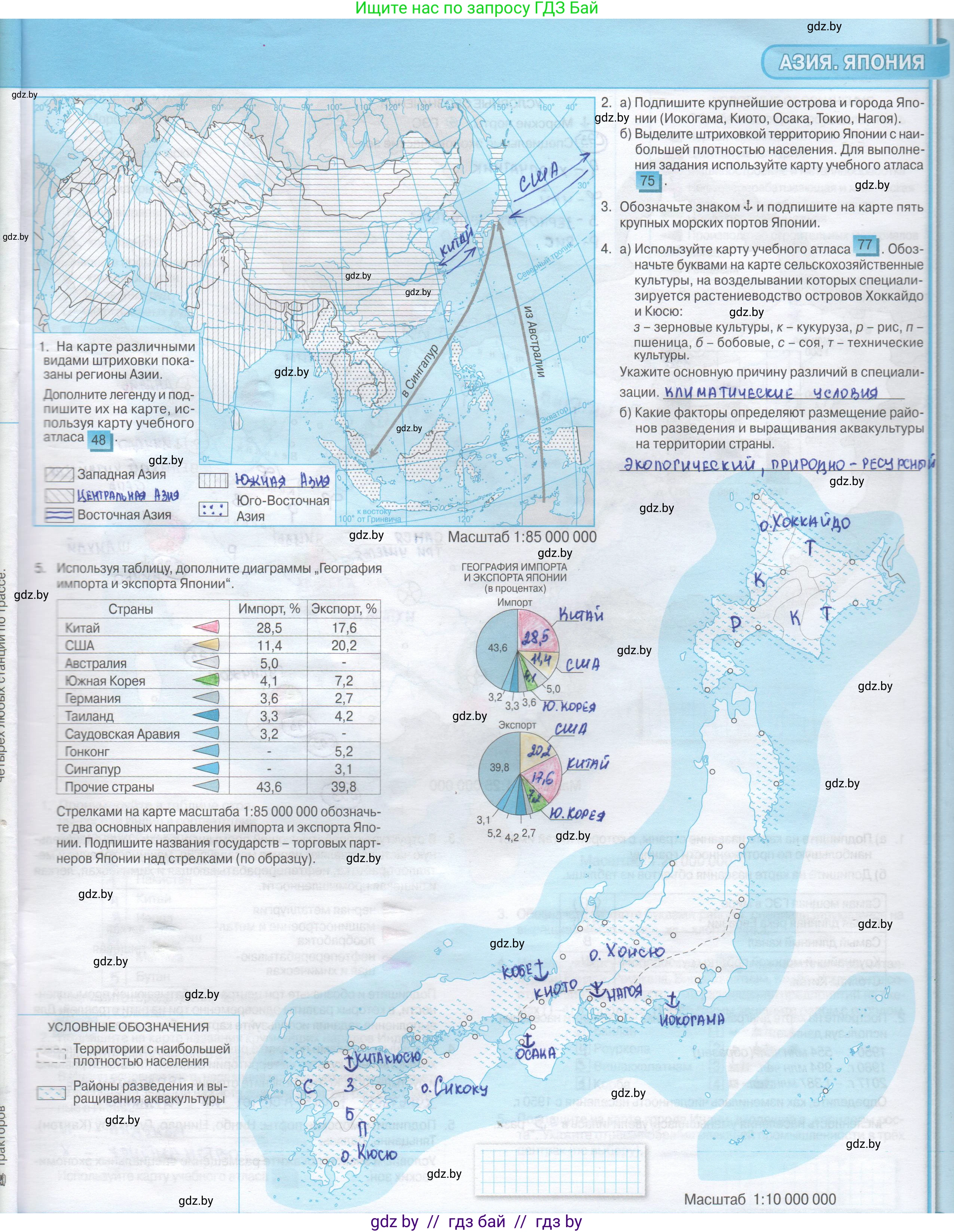 География, 8 класс Контурные карты, авторы: Озем Г З, Ольмец Л Г, Шкель Людмила Валерьевна, Фокеева Л В, издательство Белкартография, Минск, 2022, голубого цвета, страница 35, Решение