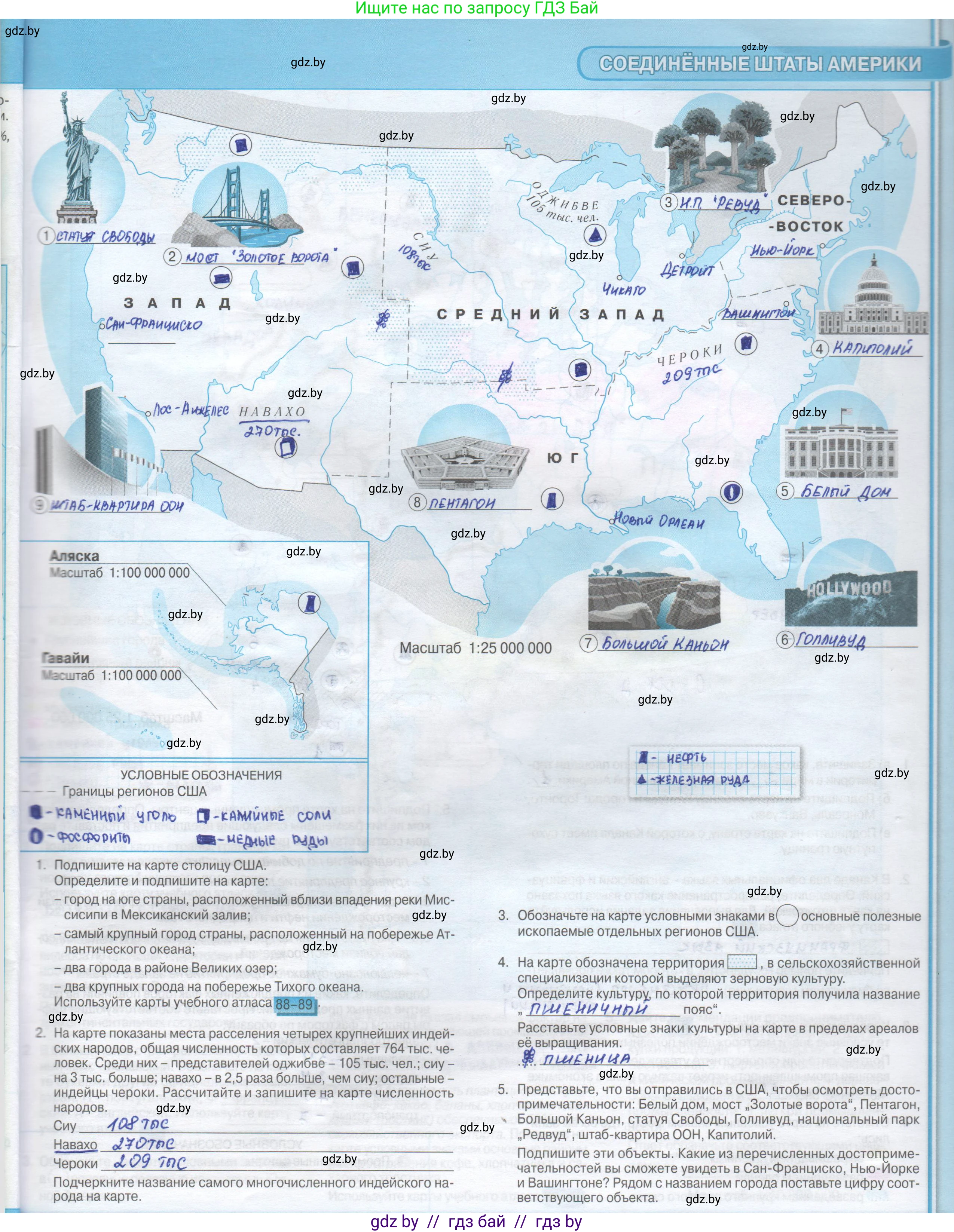География, 8 класс Контурные карты, авторы: Озем Г З, Ольмец Л Г, Шкель Людмила Валерьевна, Фокеева Л В, издательство Белкартография, Минск, 2022, голубого цвета, страница 41, Решение