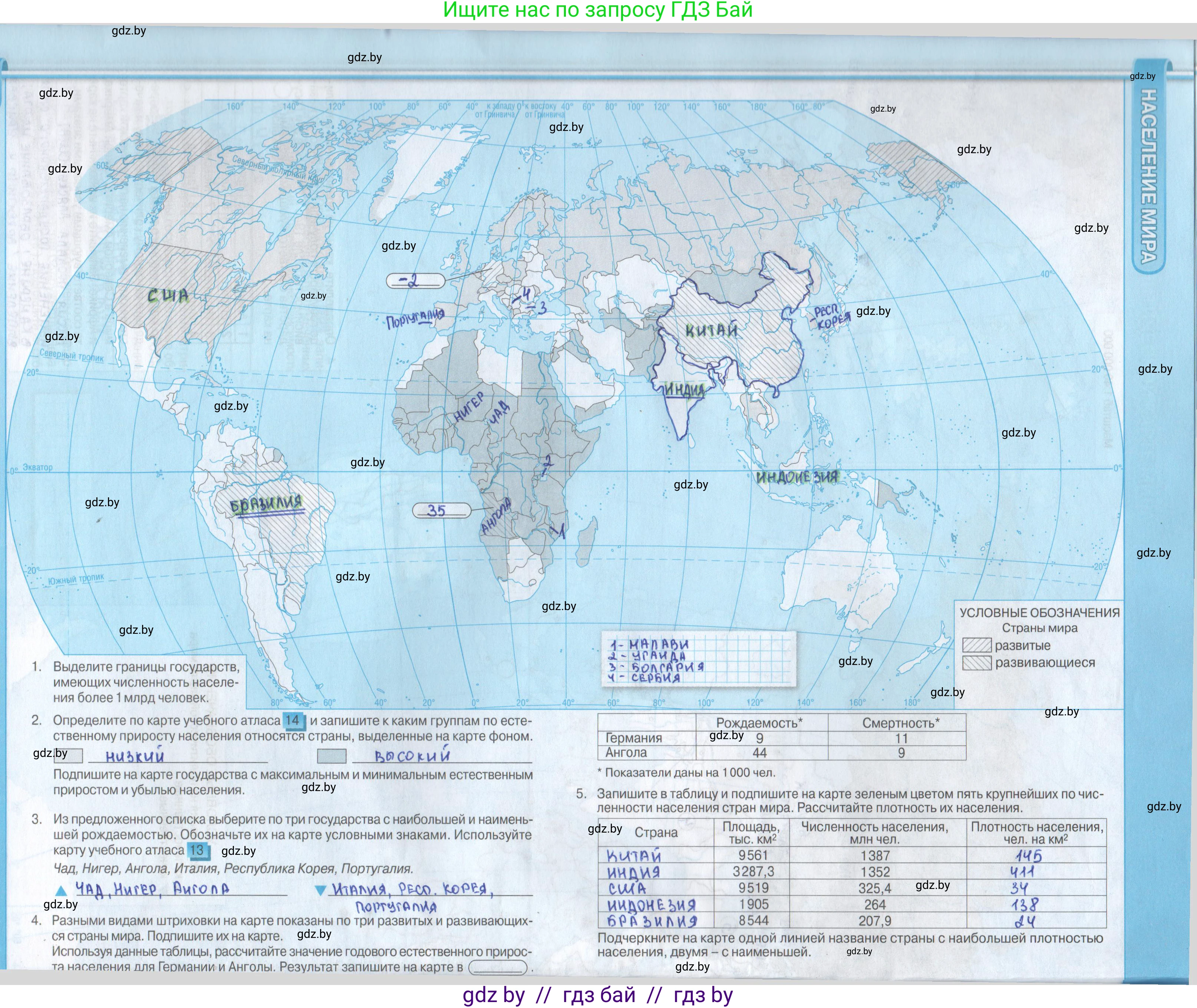 География, 8 класс Контурные карты, авторы: Озем Г З, Ольмец Л Г, Шкель Людмила Валерьевна, Фокеева Л В, издательство Белкартография, Минск, 2022, голубого цвета, страница 6, Решение