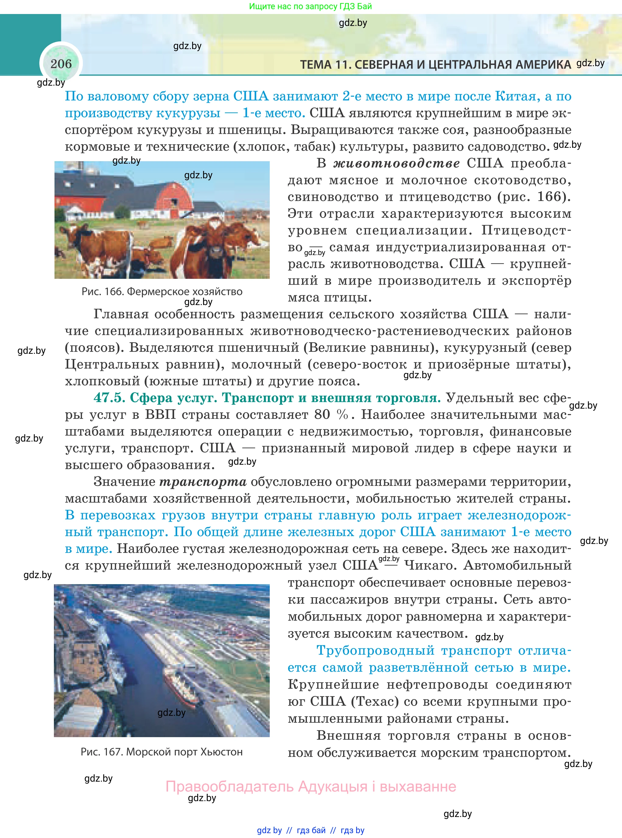 География, 8 класс Учебник, авторы: Лопух Пётр Степанович, Стреха Николай Леонидович, Сарычева Ольга Владимировна, Шандроха Андрей Генадьевич, издательство Адукацыя i выхаванне, Минск, 2019, страница 206