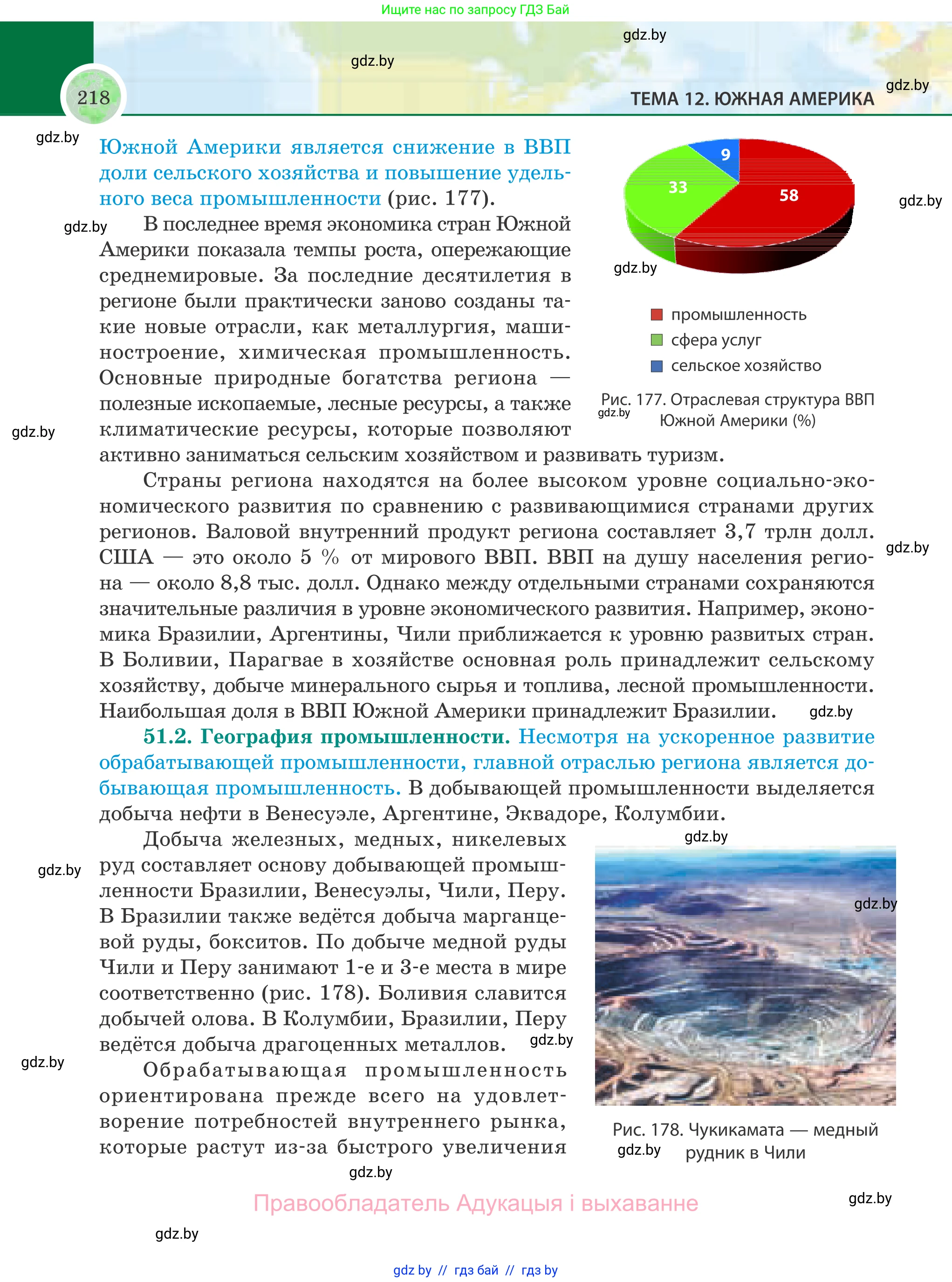 География, 8 класс Учебник, авторы: Лопух Пётр Степанович, Стреха Николай Леонидович, Сарычева Ольга Владимировна, Шандроха Андрей Генадьевич, издательство Адукацыя i выхаванне, Минск, 2019, страница 218