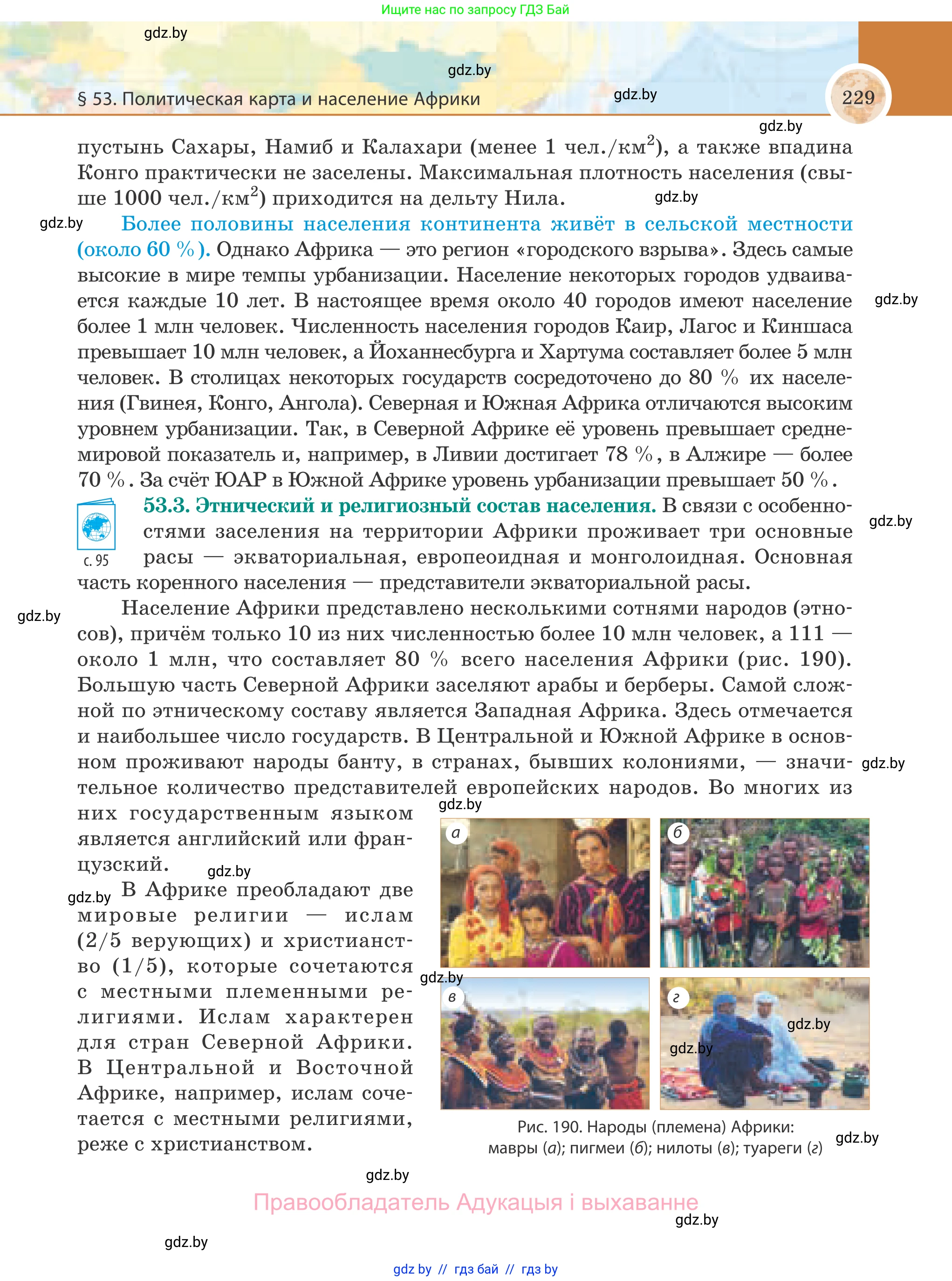 География, 8 класс Учебник, авторы: Лопух Пётр Степанович, Стреха Николай Леонидович, Сарычева Ольга Владимировна, Шандроха Андрей Генадьевич, издательство Адукацыя i выхаванне, Минск, 2019, страница 229