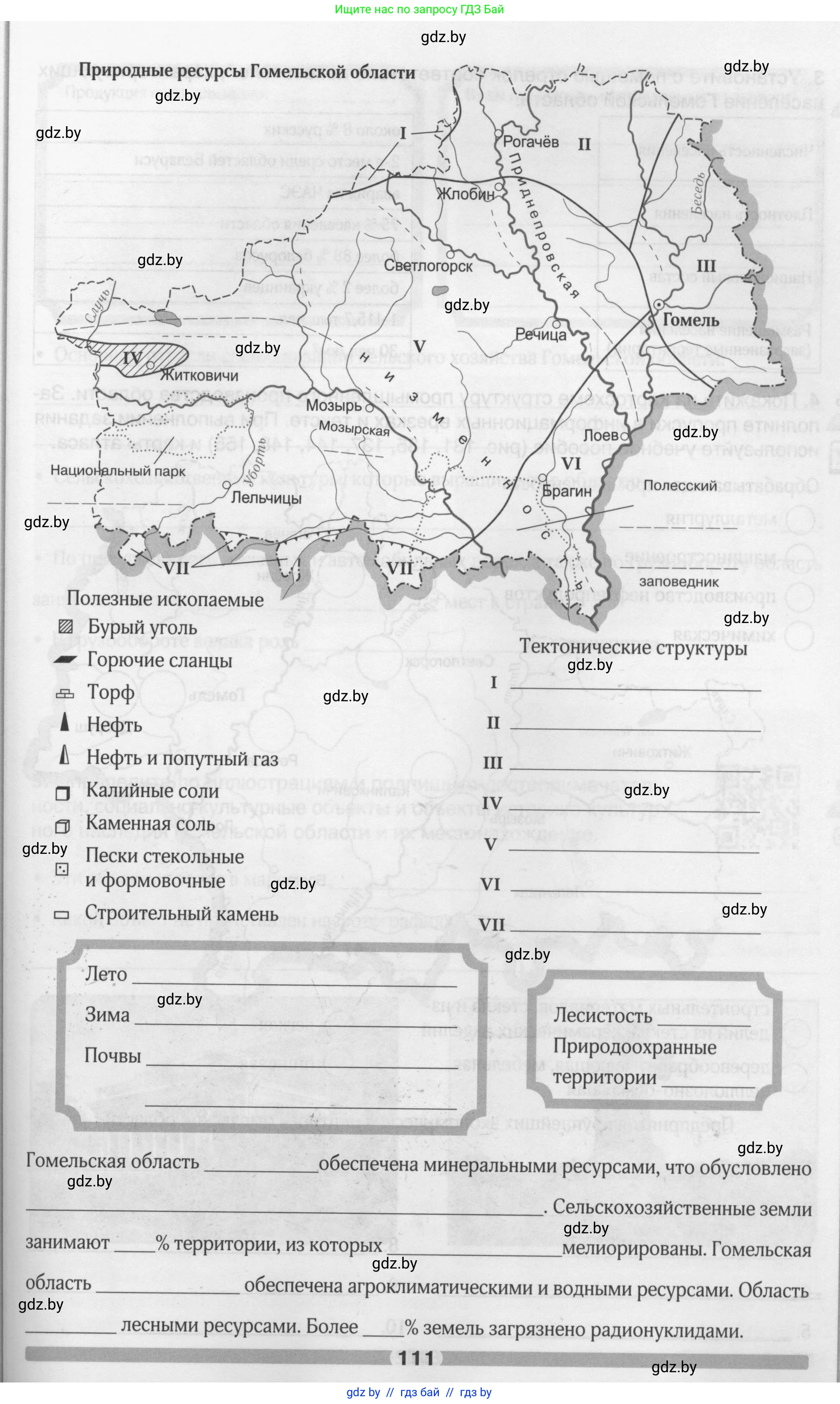 География, 9 класс рабочая тетрадь, авторы: Брилевский Михаил Николаевич, Климович Алеся Владимировна, издательство Белкартография, Минск, 2021, бирюзового цвета, страница 111