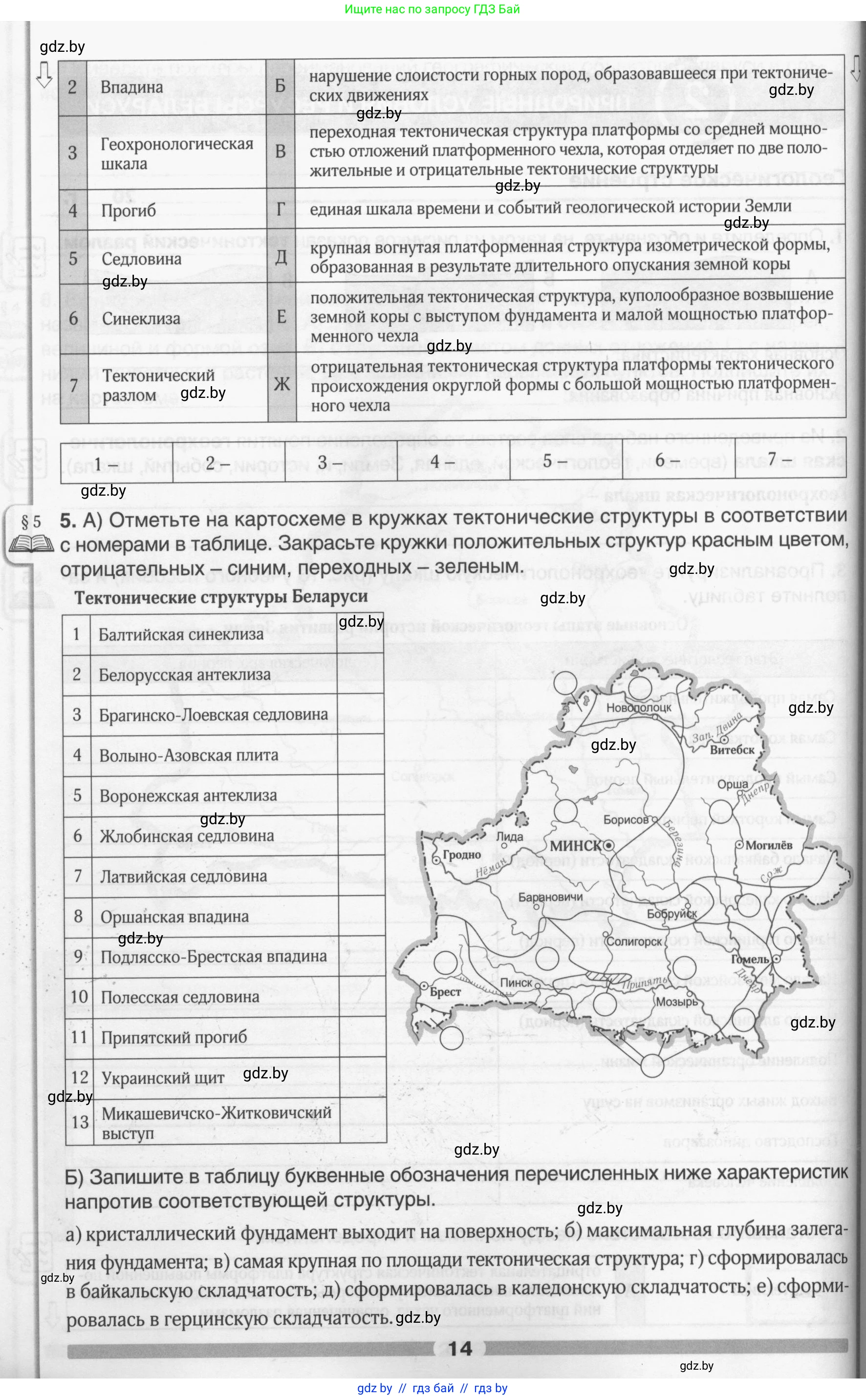 География, 9 класс рабочая тетрадь, авторы: Брилевский Михаил Николаевич, Климович Алеся Владимировна, издательство Белкартография, Минск, 2021, бирюзового цвета, страница 14