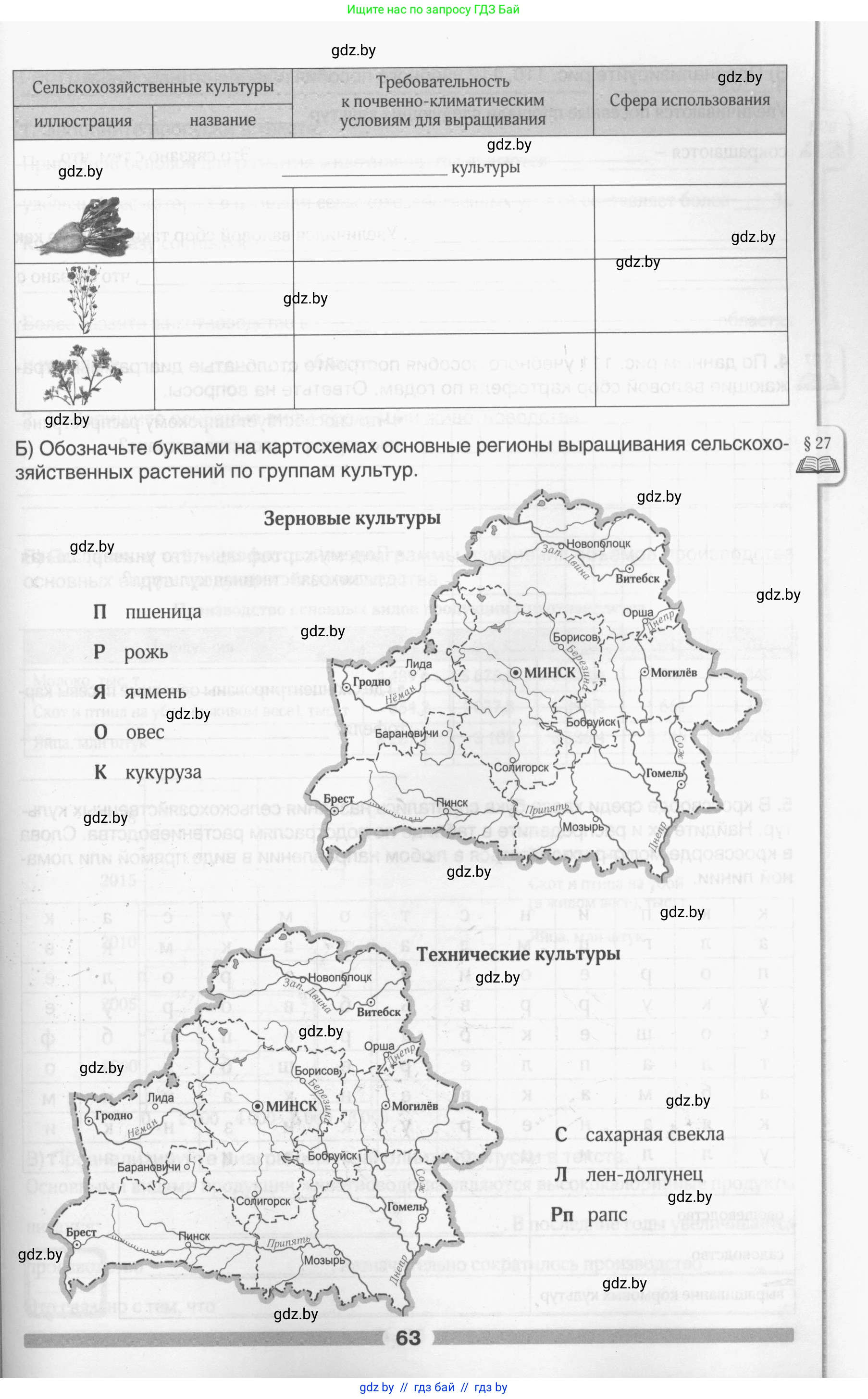 География, 9 класс рабочая тетрадь, авторы: Брилевский Михаил Николаевич, Климович Алеся Владимировна, издательство Белкартография, Минск, 2021, бирюзового цвета, страница 63