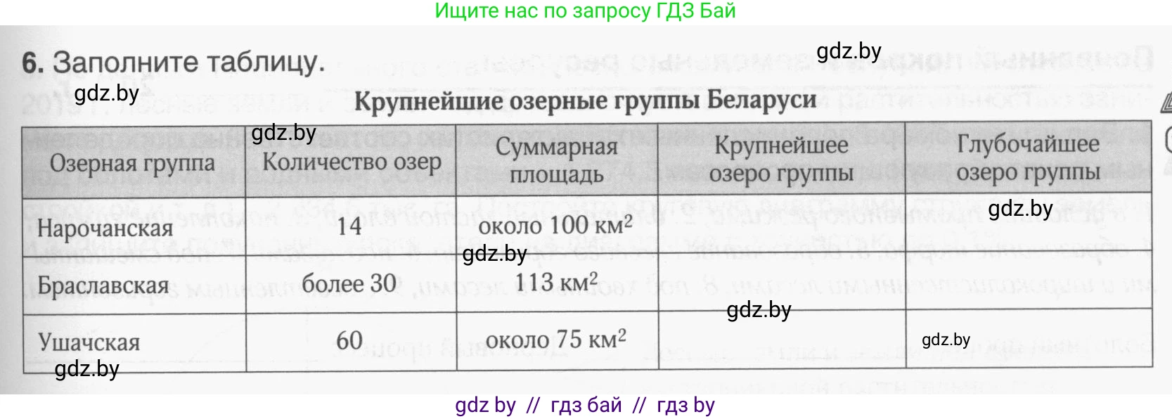 География, 9 класс рабочая тетрадь, авторы: Брилевский Михаил Николаевич, Климович Алеся Владимировна, издательство Белкартография, Минск, 2021, бирюзового цвета, страница 25, номер 6, Условие