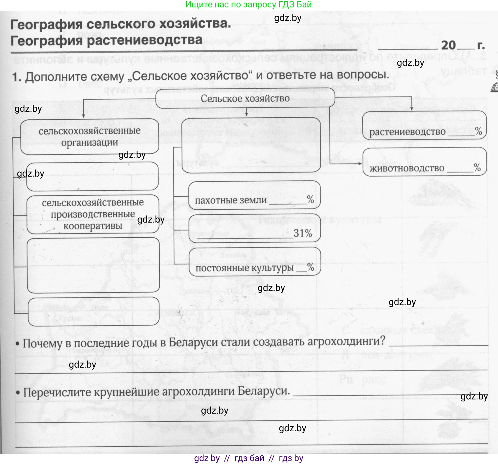 География, 9 класс рабочая тетрадь, авторы: Брилевский Михаил Николаевич, Климович Алеся Владимировна, издательство Белкартография, Минск, 2021, бирюзового цвета, страница 61, номер 1, Условие