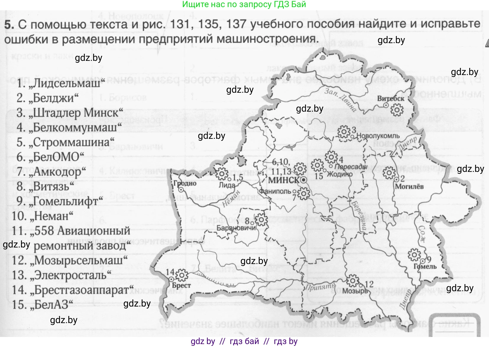 География, 9 класс рабочая тетрадь, авторы: Брилевский Михаил Николаевич, Климович Алеся Владимировна, издательство Белкартография, Минск, 2021, бирюзового цвета, страница 79, номер 5, Условие