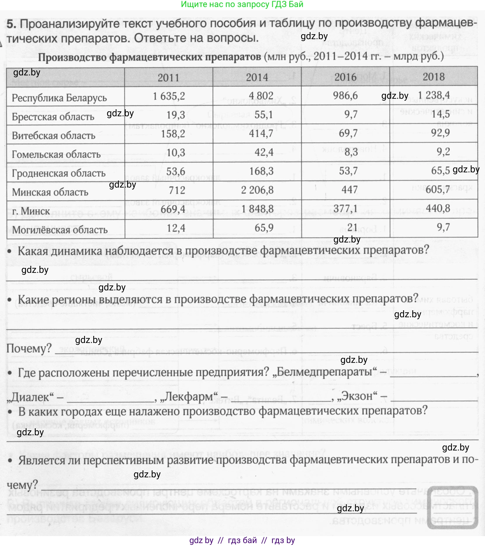 География, 9 класс рабочая тетрадь, авторы: Брилевский Михаил Николаевич, Климович Алеся Владимировна, издательство Белкартография, Минск, 2021, бирюзового цвета, страница 82, номер 5, Условие