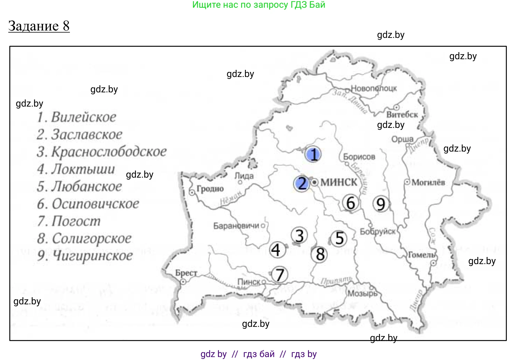 География, 9 класс рабочая тетрадь, авторы: Брилевский Михаил Николаевич, Климович Алеся Владимировна, издательство Белкартография, Минск, 2021, бирюзового цвета, страница 25, номер 8, Решение