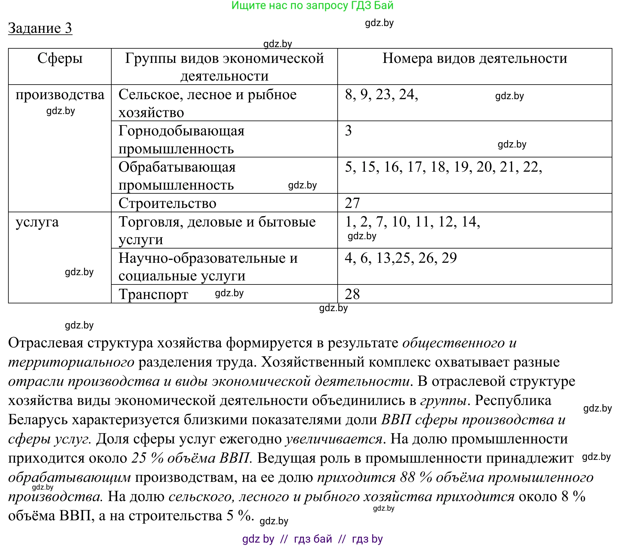 География, 9 класс рабочая тетрадь, авторы: Брилевский Михаил Николаевич, Климович Алеся Владимировна, издательство Белкартография, Минск, 2021, бирюзового цвета, страница 59, номер 3, Решение