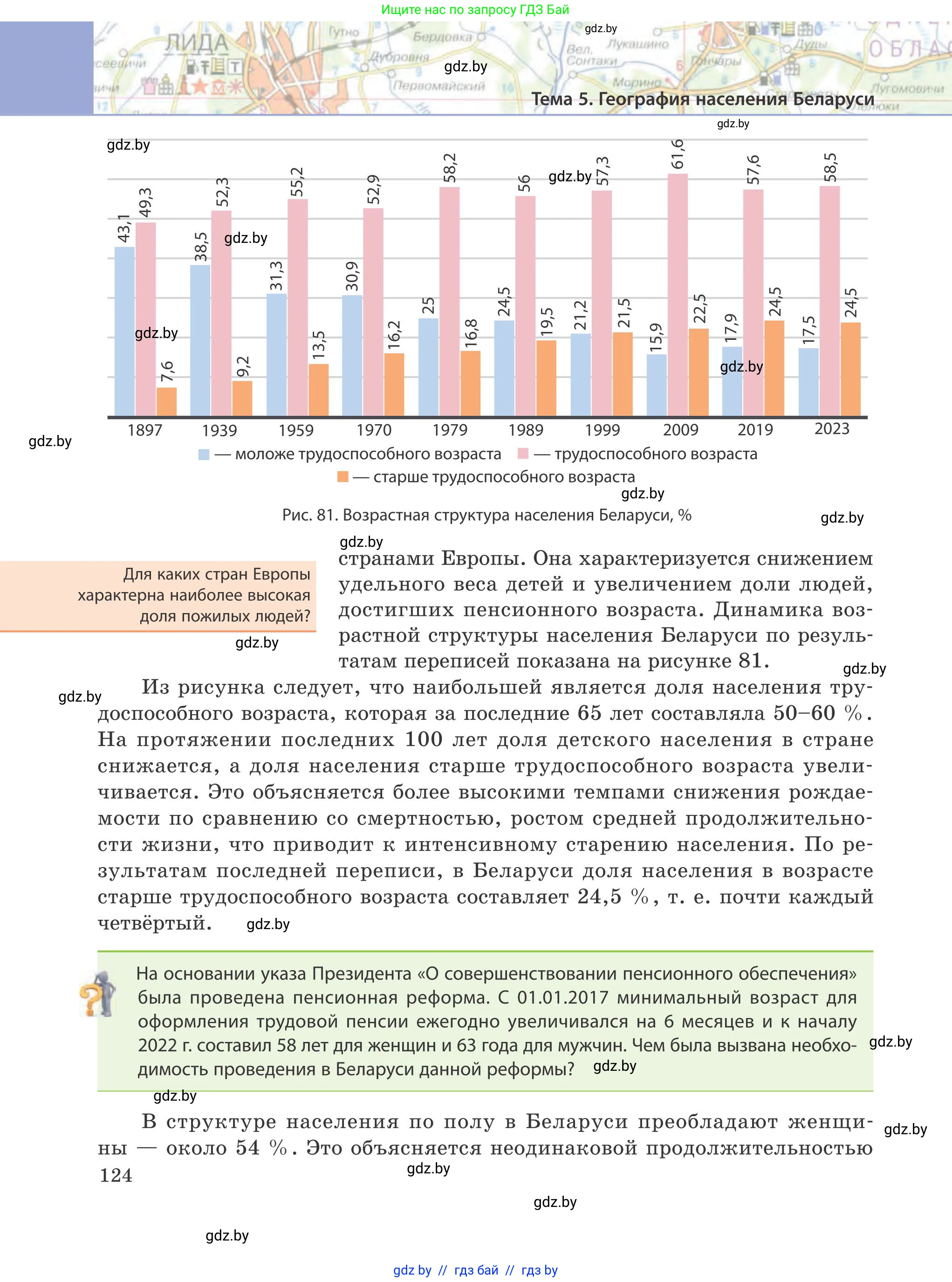 География, 9 класс Учебник, авторы: Брилевский Михаил Николаевич, Климович Алеся Владимировна, издательство Адукацыя i выхаванне, Минск, 2025, страница 124