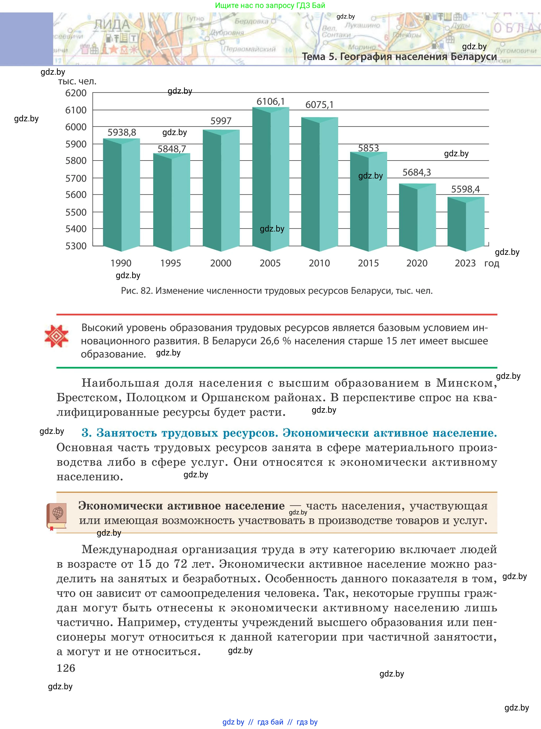 География, 9 класс Учебник, авторы: Брилевский Михаил Николаевич, Климович Алеся Владимировна, издательство Адукацыя i выхаванне, Минск, 2025, страница 126