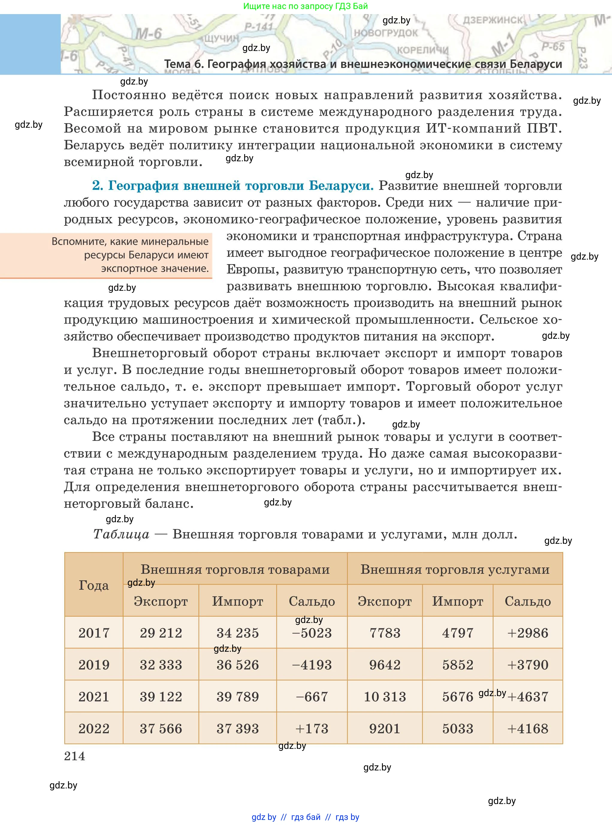География, 9 класс Учебник, авторы: Брилевский Михаил Николаевич, Климович Алеся Владимировна, издательство Адукацыя i выхаванне, Минск, 2025, страница 214