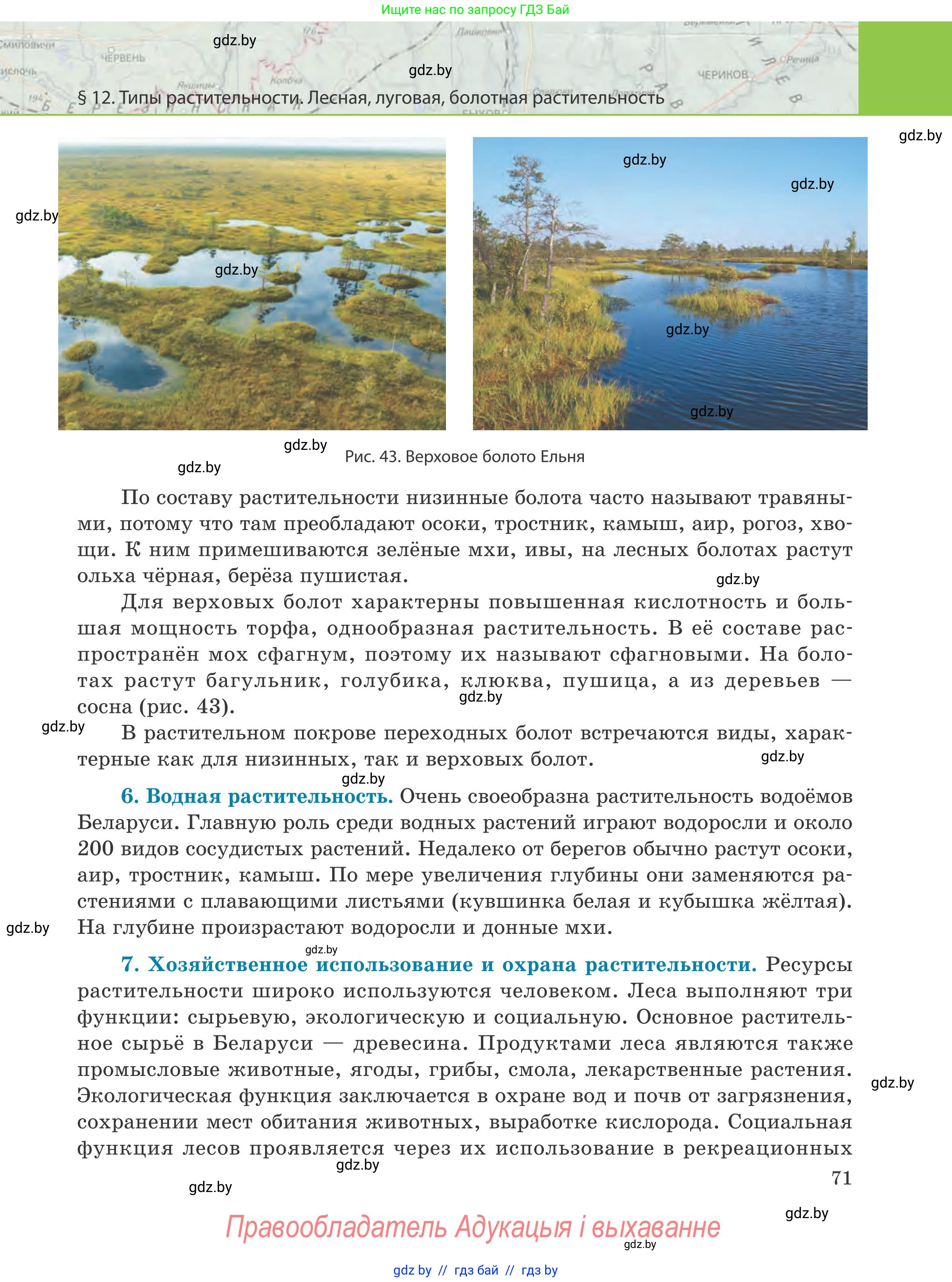 География, 9 класс Учебник, авторы: Брилевский Михаил Николаевич, Климович Алеся Владимировна, издательство Адукацыя i выхаванне, Минск, 2025, страница 71