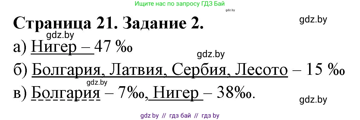 География, 10 класс рабочая тетрадь, авторы: Кольмакова Елена Генадьевна, Пикулик Валентина Владимировна, Сарычева Ольга Владимировна, издательство Аверсэв, Минск, 2020, бирюзового цвета, страница 21, номер 2, Решение