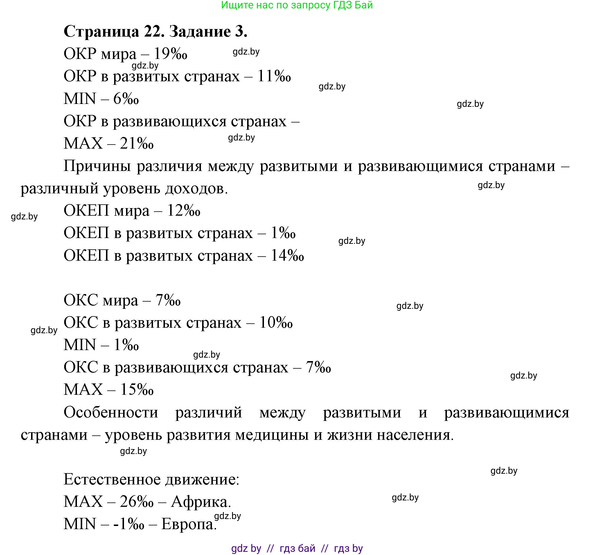 География, 10 класс рабочая тетрадь, авторы: Кольмакова Елена Генадьевна, Пикулик Валентина Владимировна, Сарычева Ольга Владимировна, издательство Аверсэв, Минск, 2020, бирюзового цвета, страница 22, номер 3, Решение