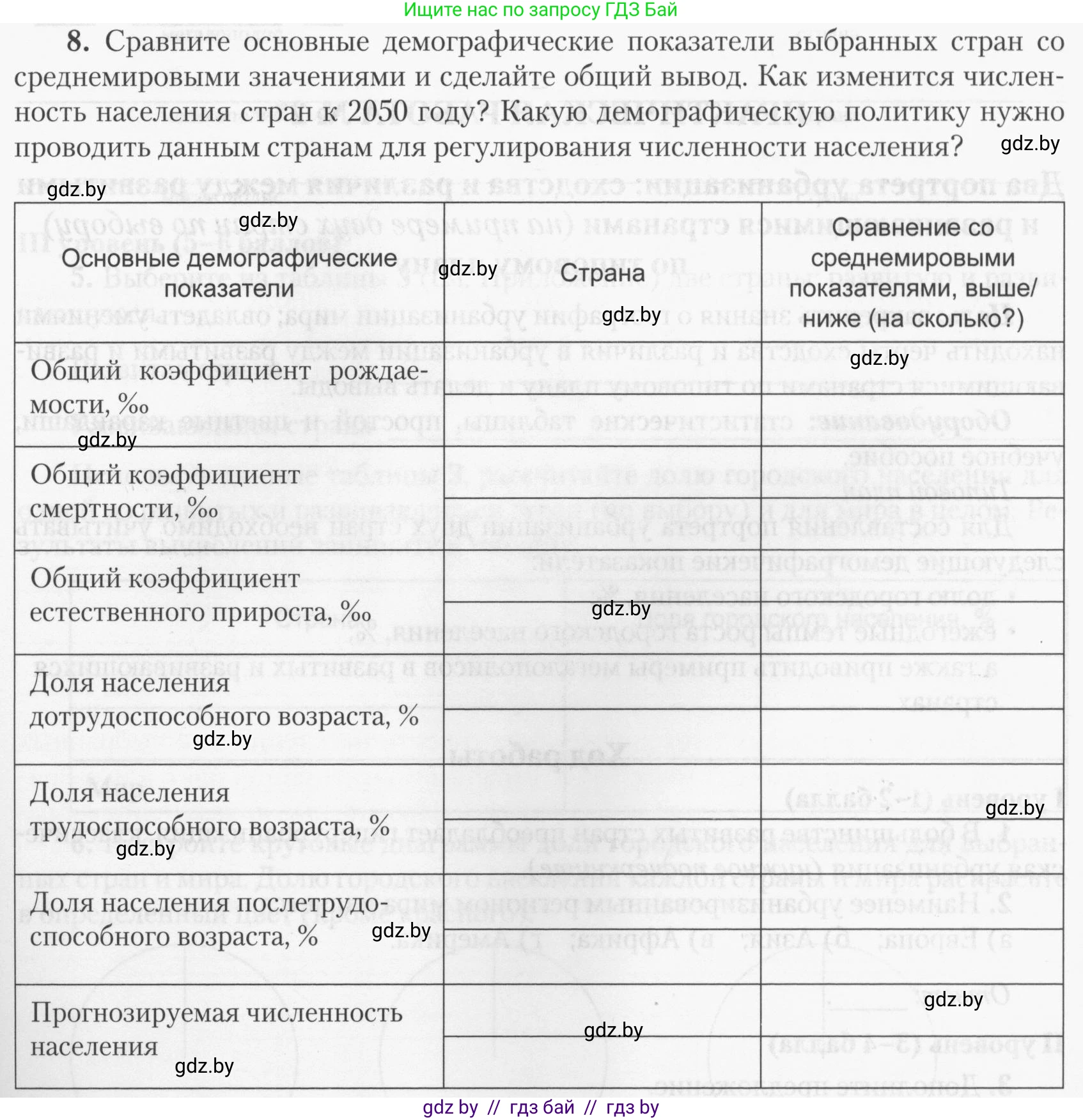География, 10 класс тетрадь для практических и самостоятельных работ, автор: Метельский Юрий Михайлович, издательство Сэр-Вит, Минск, 2020, салатового цвета, страница 7, номер 8, Условие