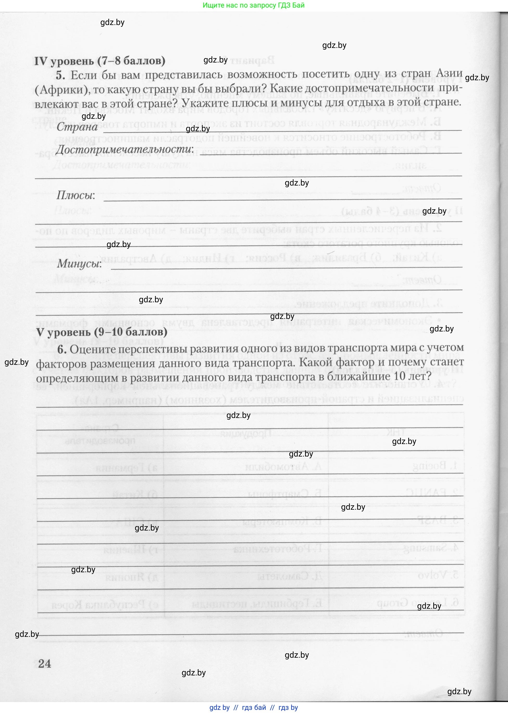 География, 10 класс тетрадь для практических и самостоятельных работ, автор: Метельский Юрий Михайлович, издательство Сэр-Вит, Минск, 2020, салатового цвета, страница 24