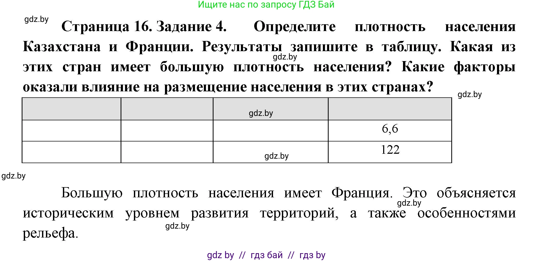 География, 10 класс тетрадь для практических и самостоятельных работ, автор: Метельский Юрий Михайлович, издательство Сэр-Вит, Минск, 2020, салатового цвета, страница 16, номер 4, Решение