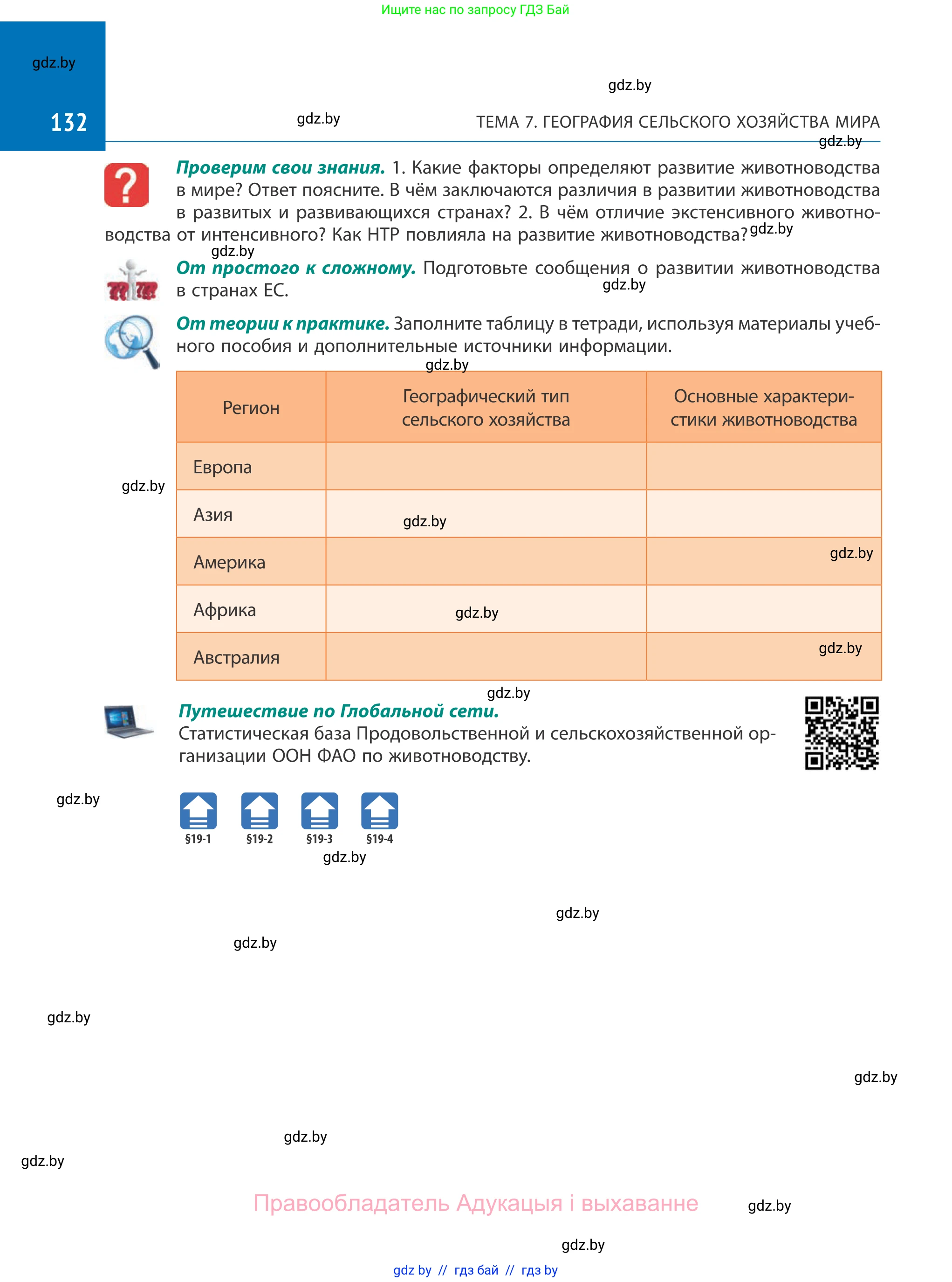 География, 10 класс Учебник, авторы: Антипова Екатерина Анатольевна, Гузова Ольга Николаевна, издательство Адукацыя i выхаванне, Минск, 2019, страница 132