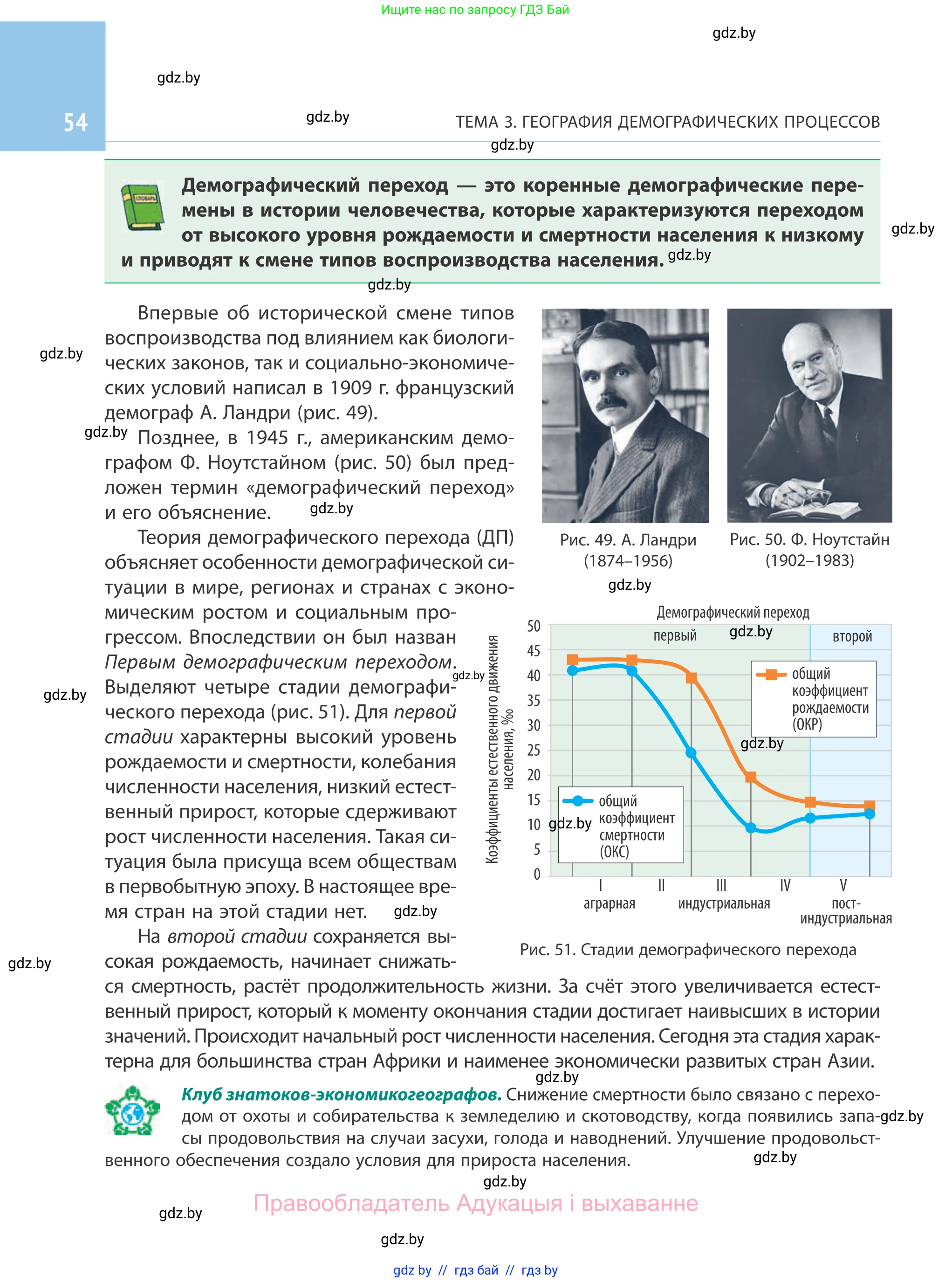География, 10 класс Учебник, авторы: Антипова Екатерина Анатольевна, Гузова Ольга Николаевна, издательство Адукацыя i выхаванне, Минск, 2019, страница 54