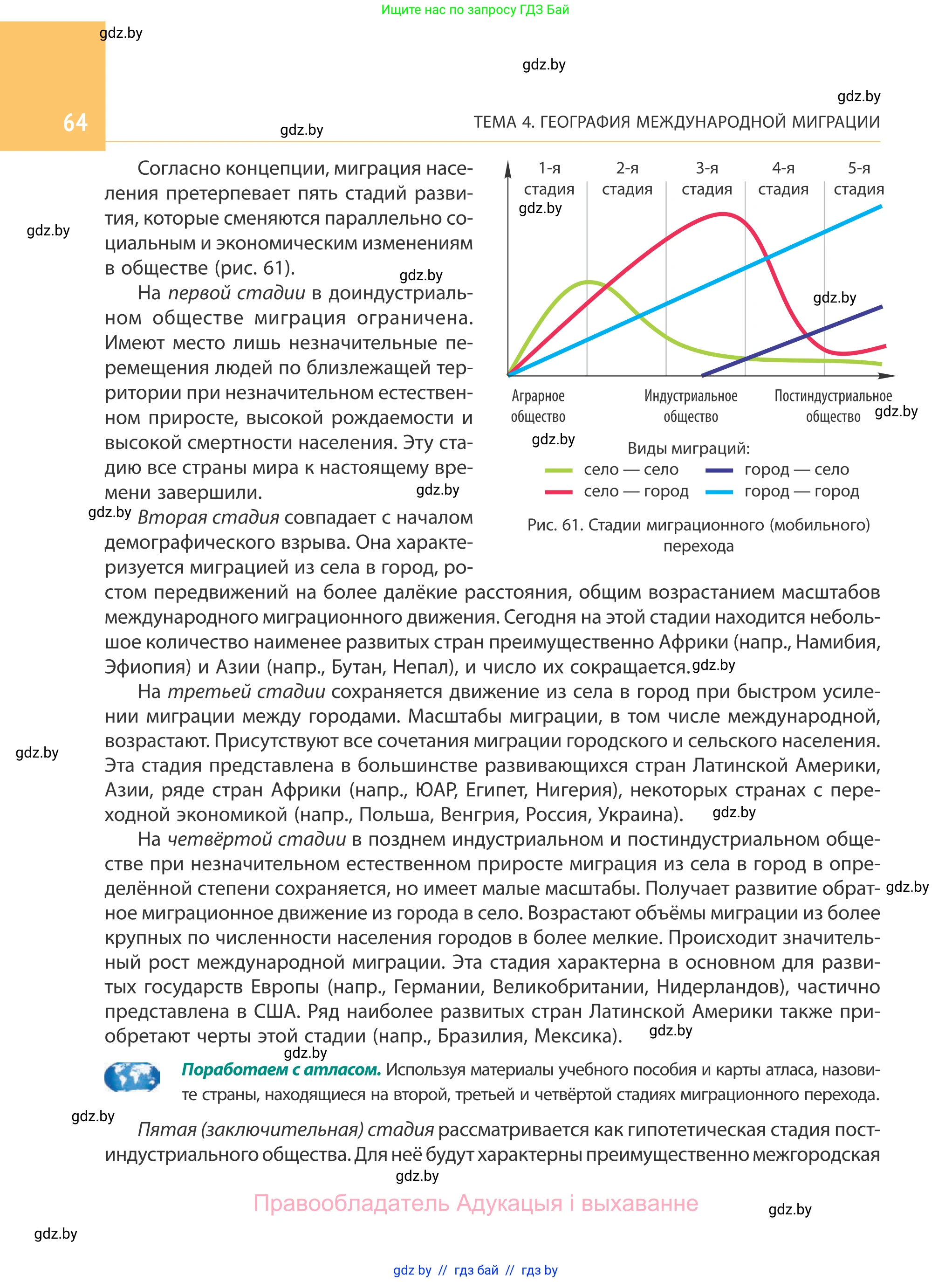 География, 10 класс Учебник, авторы: Антипова Екатерина Анатольевна, Гузова Ольга Николаевна, издательство Адукацыя i выхаванне, Минск, 2019, страница 64