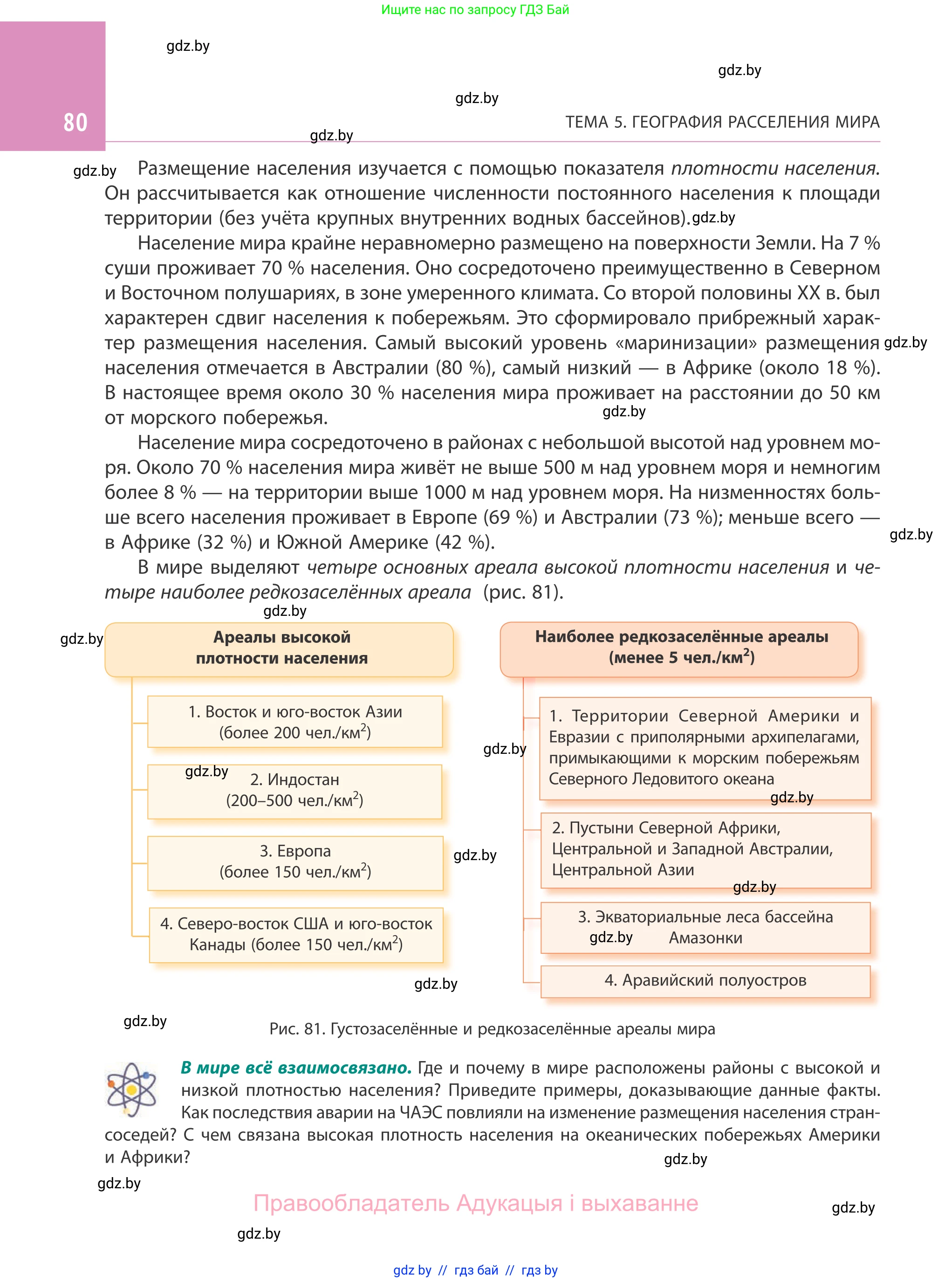География, 10 класс Учебник, авторы: Антипова Екатерина Анатольевна, Гузова Ольга Николаевна, издательство Адукацыя i выхаванне, Минск, 2019, страница 80