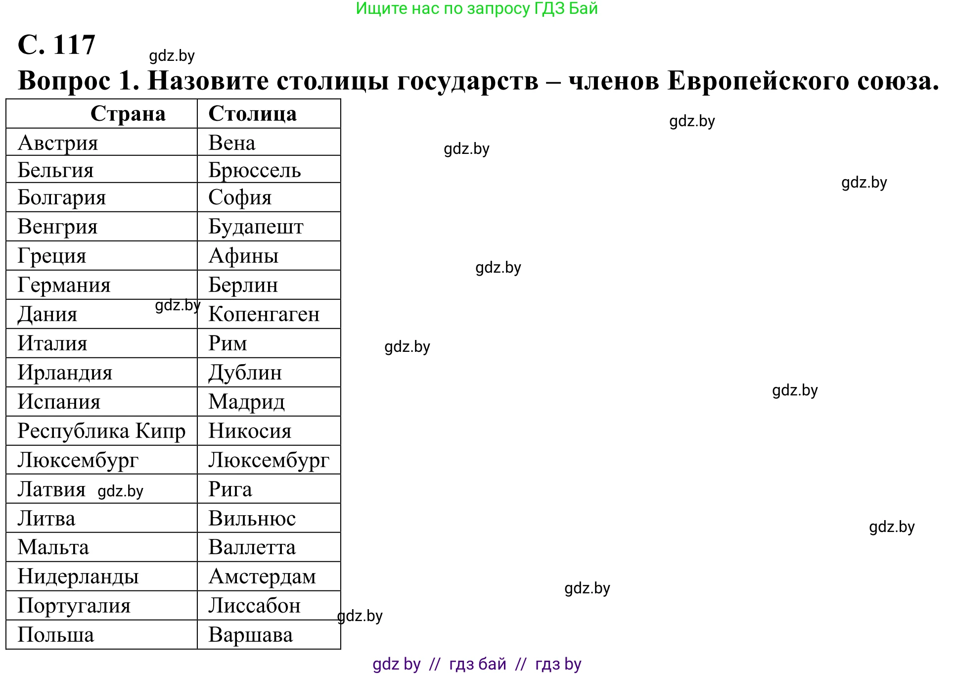 География, 10 класс Учебник, авторы: Антипова Екатерина Анатольевна, Гузова Ольга Николаевна, издательство Адукацыя i выхаванне, Минск, 2019, страница 117, Решение