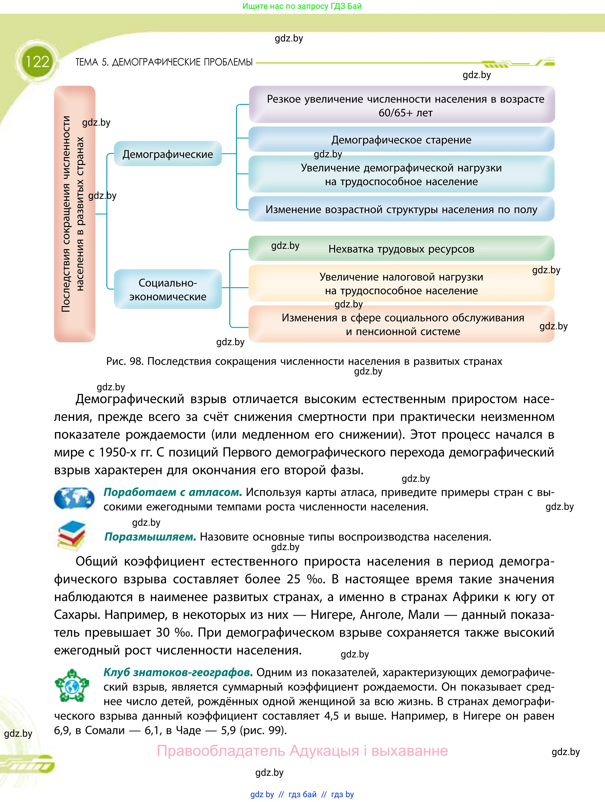 География, 11 класс Учебник, авторы: Витченко Александр Николаевич, Антипова Екатерина Анатольевна, Гузова Ольга Николаевна, издательство Адукацыя i выхаванне, Минск, 2021, страница 122