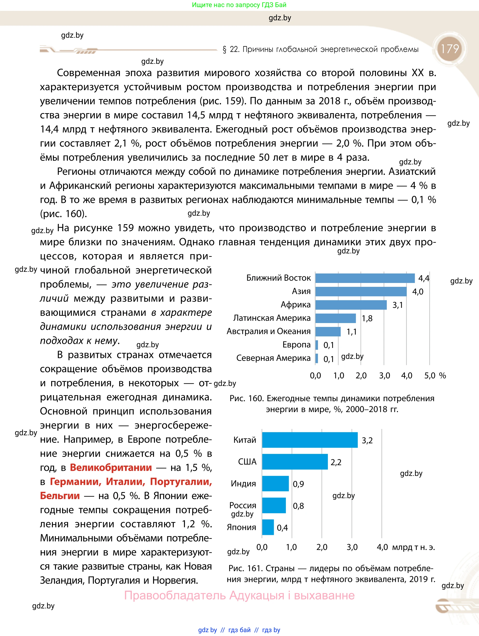 География, 11 класс Учебник, авторы: Витченко Александр Николаевич, Антипова Екатерина Анатольевна, Гузова Ольга Николаевна, издательство Адукацыя i выхаванне, Минск, 2021, страница 179