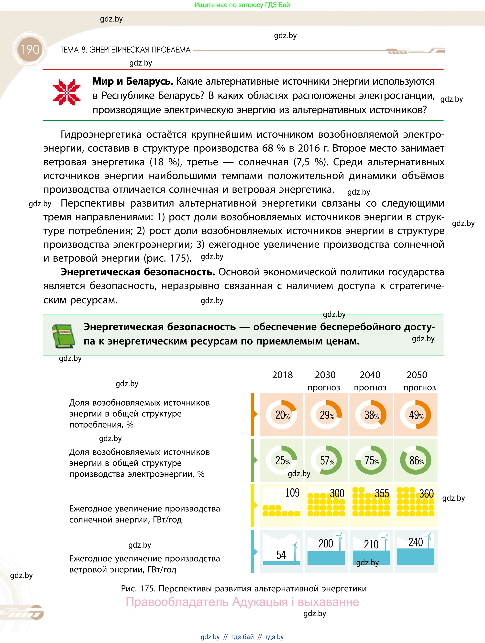 География, 11 класс Учебник, авторы: Витченко Александр Николаевич, Антипова Екатерина Анатольевна, Гузова Ольга Николаевна, издательство Адукацыя i выхаванне, Минск, 2021, страница 190