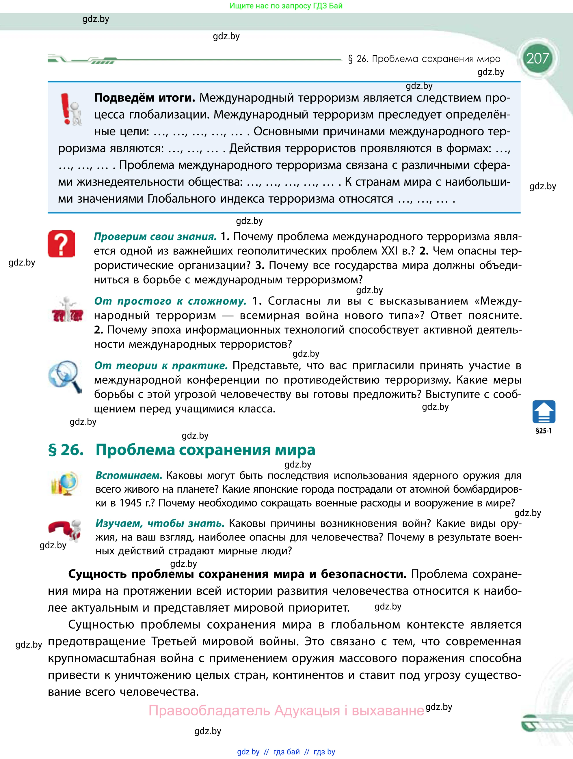 География, 11 класс Учебник, авторы: Витченко Александр Николаевич, Антипова Екатерина Анатольевна, Гузова Ольга Николаевна, издательство Адукацыя i выхаванне, Минск, 2021, страница 207