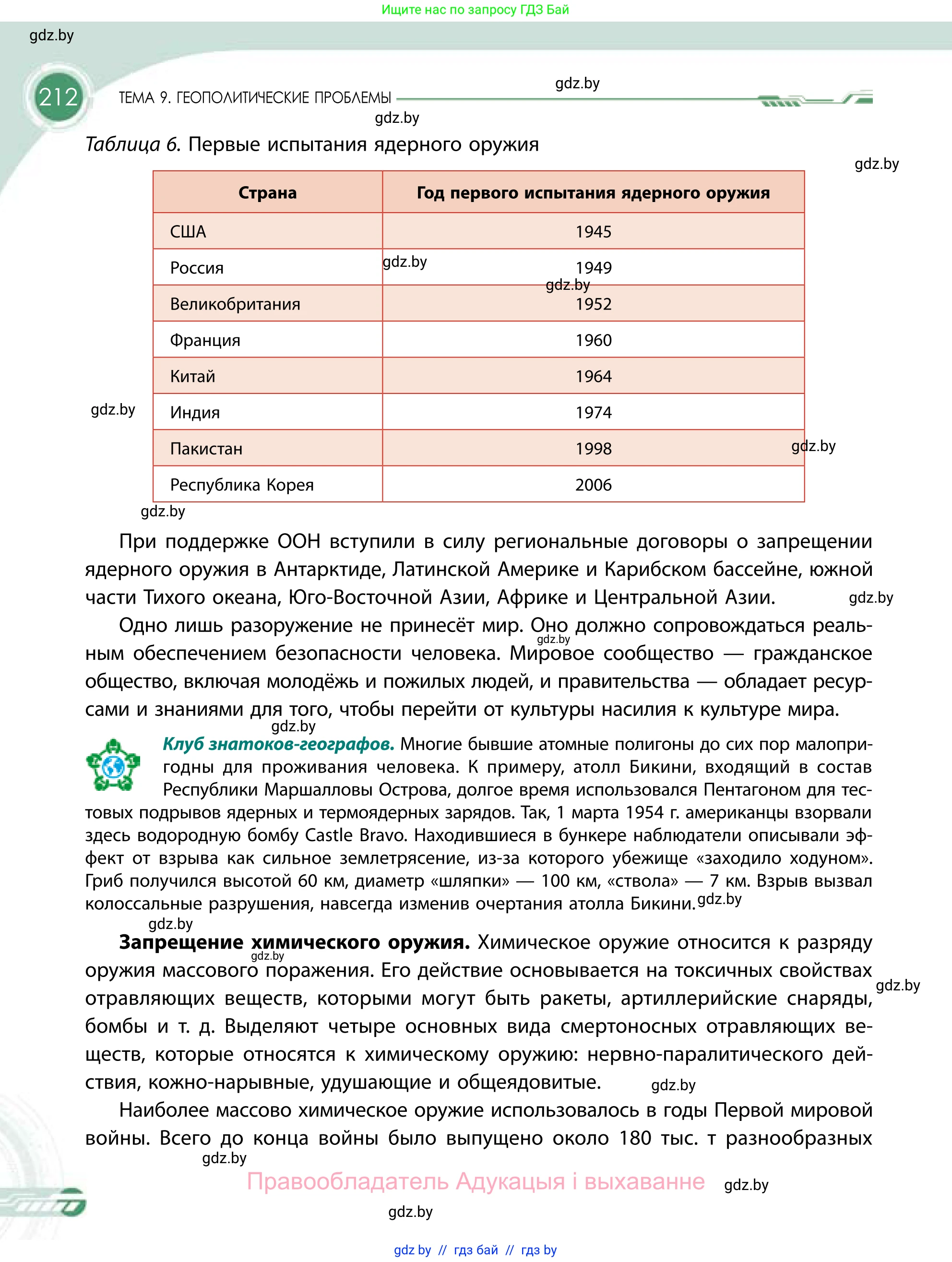 География, 11 класс Учебник, авторы: Витченко Александр Николаевич, Антипова Екатерина Анатольевна, Гузова Ольга Николаевна, издательство Адукацыя i выхаванне, Минск, 2021, страница 212