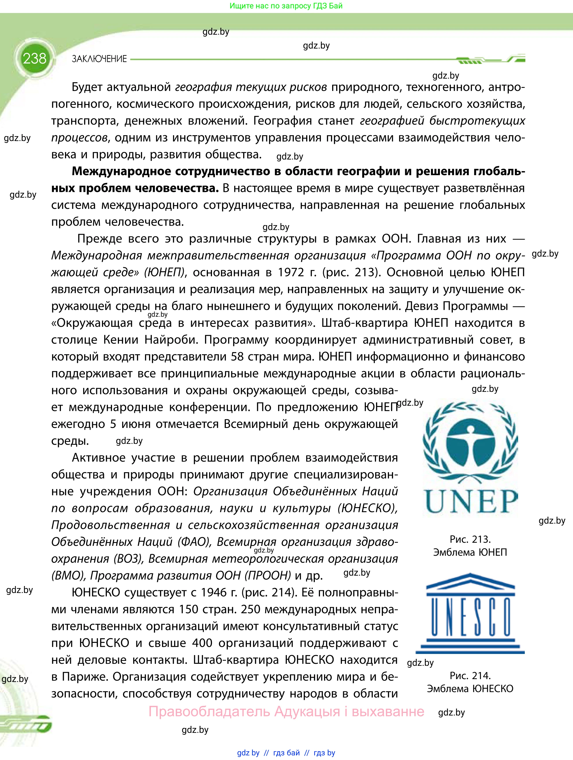 География, 11 класс Учебник, авторы: Витченко Александр Николаевич, Антипова Екатерина Анатольевна, Гузова Ольга Николаевна, издательство Адукацыя i выхаванне, Минск, 2021, страница 238