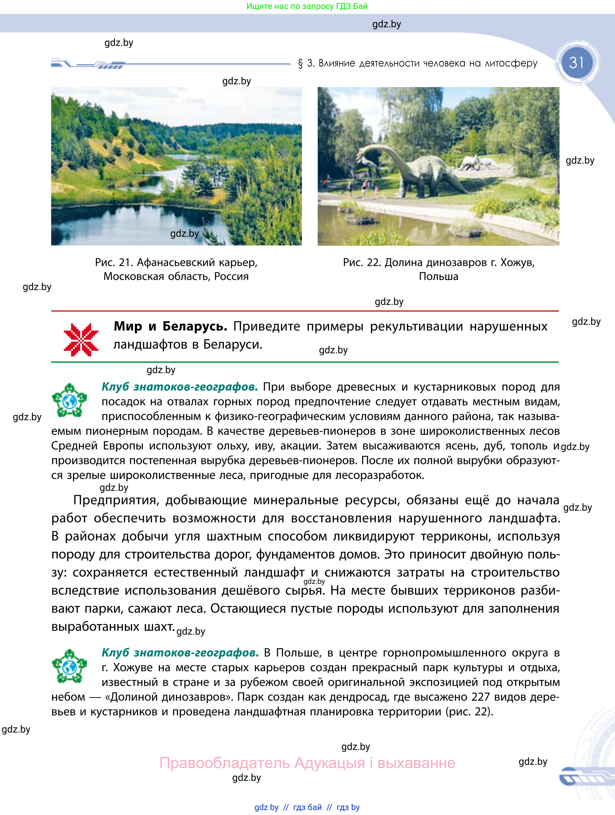 География, 11 класс Учебник, авторы: Витченко Александр Николаевич, Антипова Екатерина Анатольевна, Гузова Ольга Николаевна, издательство Адукацыя i выхаванне, Минск, 2021, страница 31