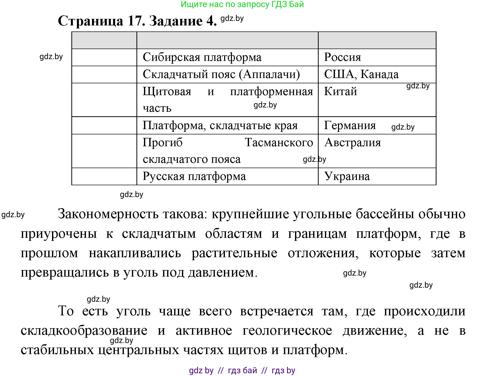 География, 8 класс Тетрадь для практических работ и индивидуальных заданий, авторы: Витченко Александр Николаевич, Антипова Екатерина Анатольевна, Станкевич Наталья Григорьевна, издательство Аверсэв, Минск, 2024, страница 17, номер 4, Решение
