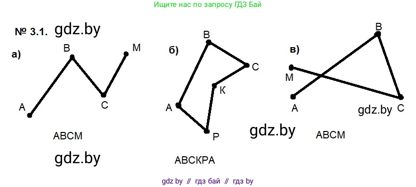 Геометрия, 7-9 класс Сборник задач, авторы: Кононов Сергей Гаврилович, Адамович Тамара Антоновна, Ефимцева Ирина Валерьяновна, Ячейко Таиса Владимировна, издательство Народная асвета, Минск, 2023, страница 11, номер 3.1, Решение 2
