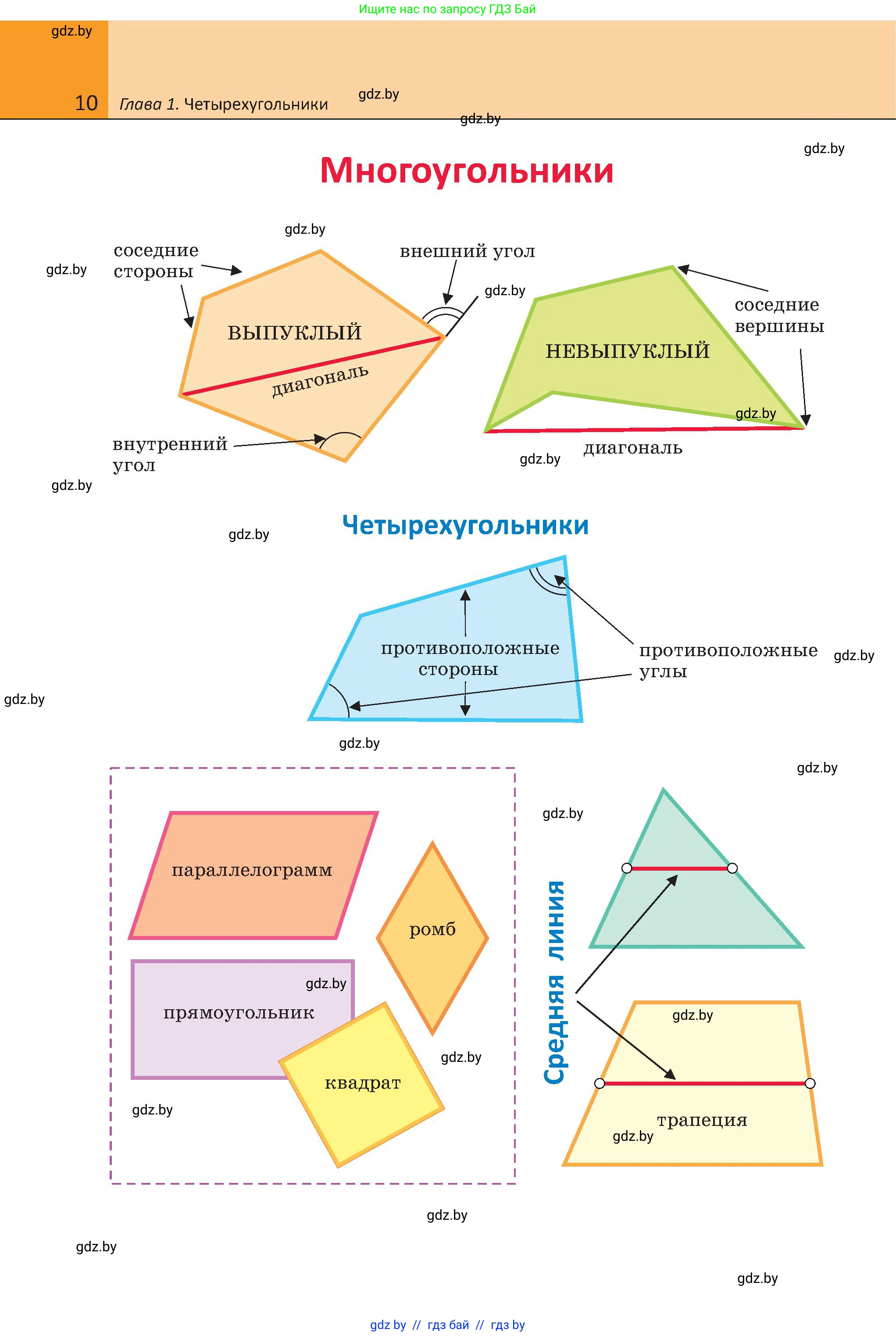 Геометрия, 8 класс Учебник, авторы: Казаков Валерий Владимирович, Казакова Ольга Олеговна, издательство Адукацыя i выхаванне, Минск, 2024, оранжевого цвета, страница 16, номер 10, Условие